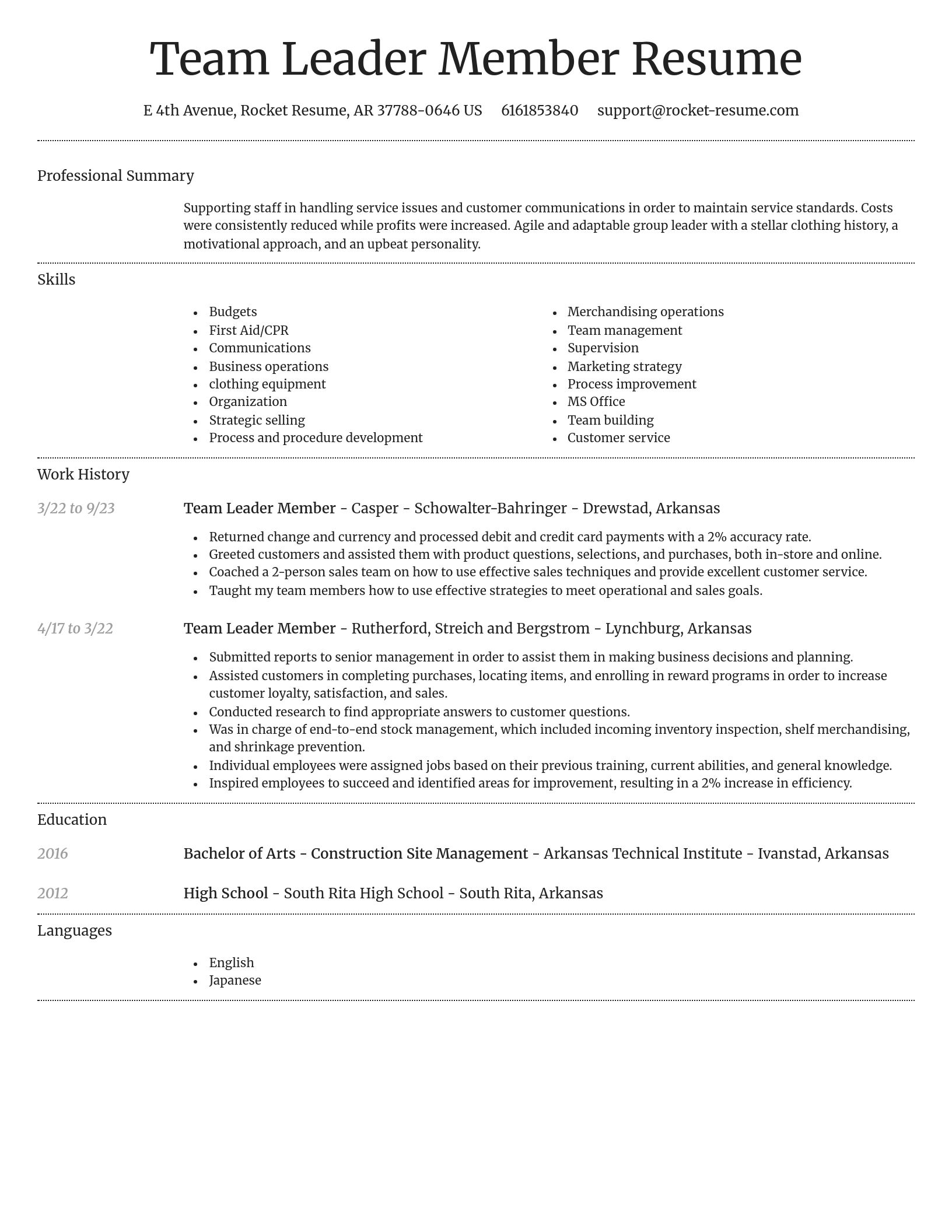 Dignified resume template