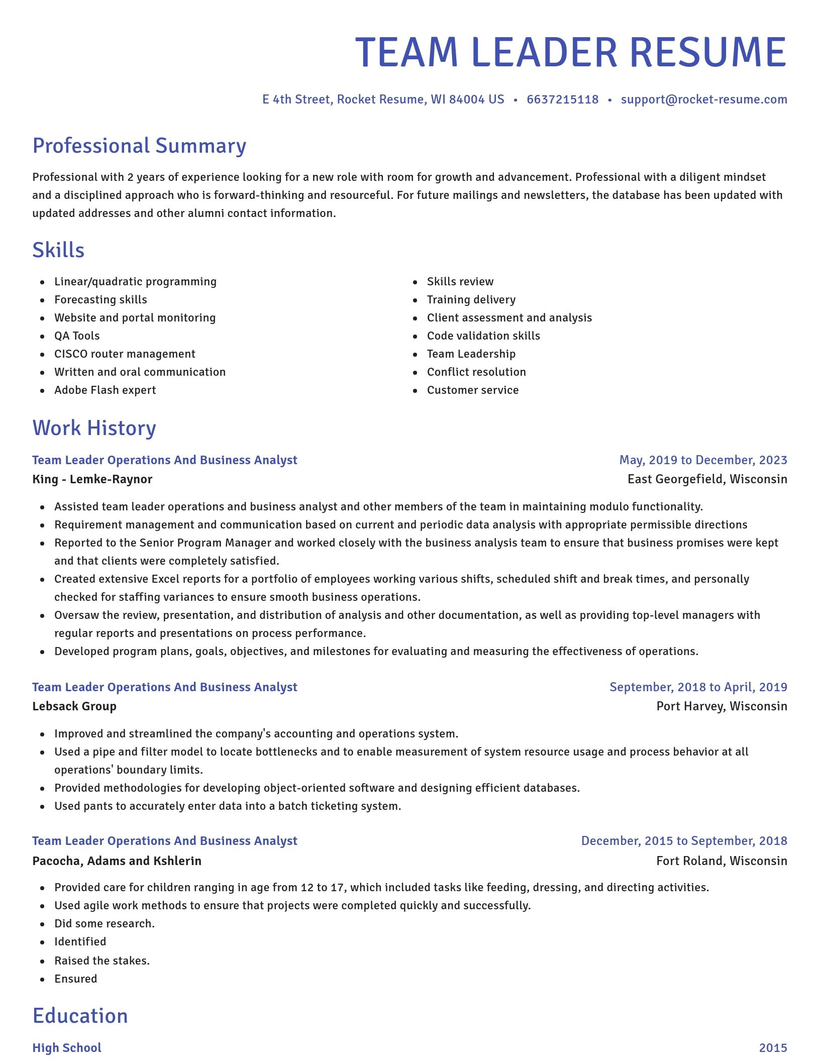 Novel resume template