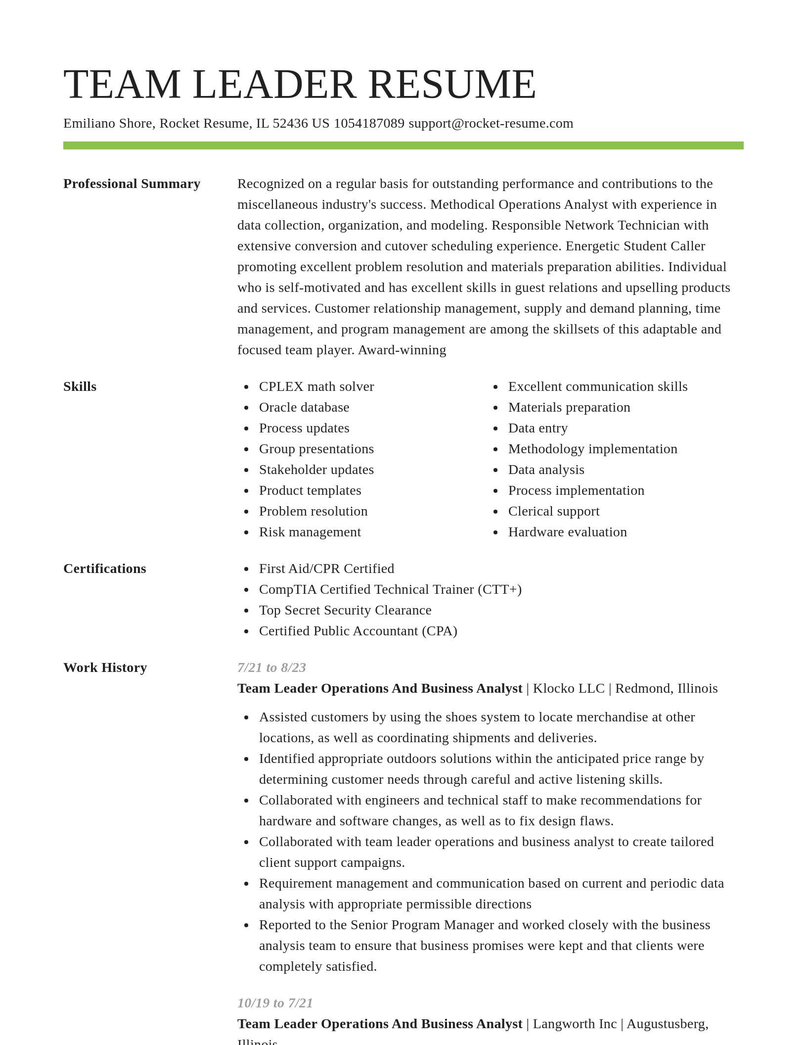 Smart resume template