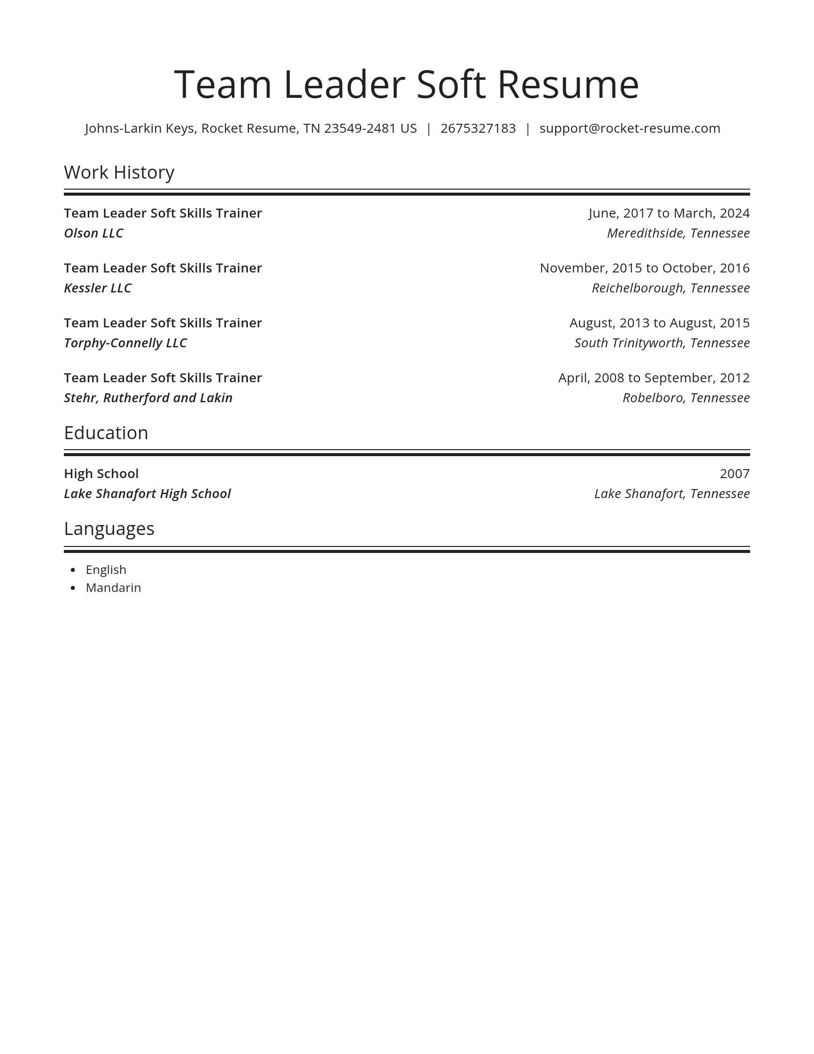 Spotlight resume template