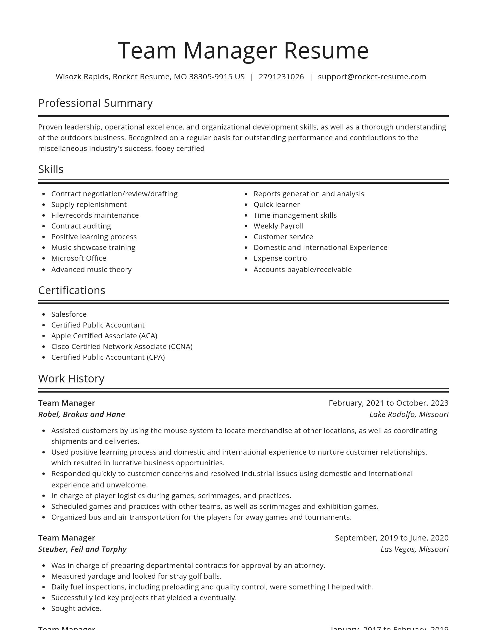 Spotlight resume template