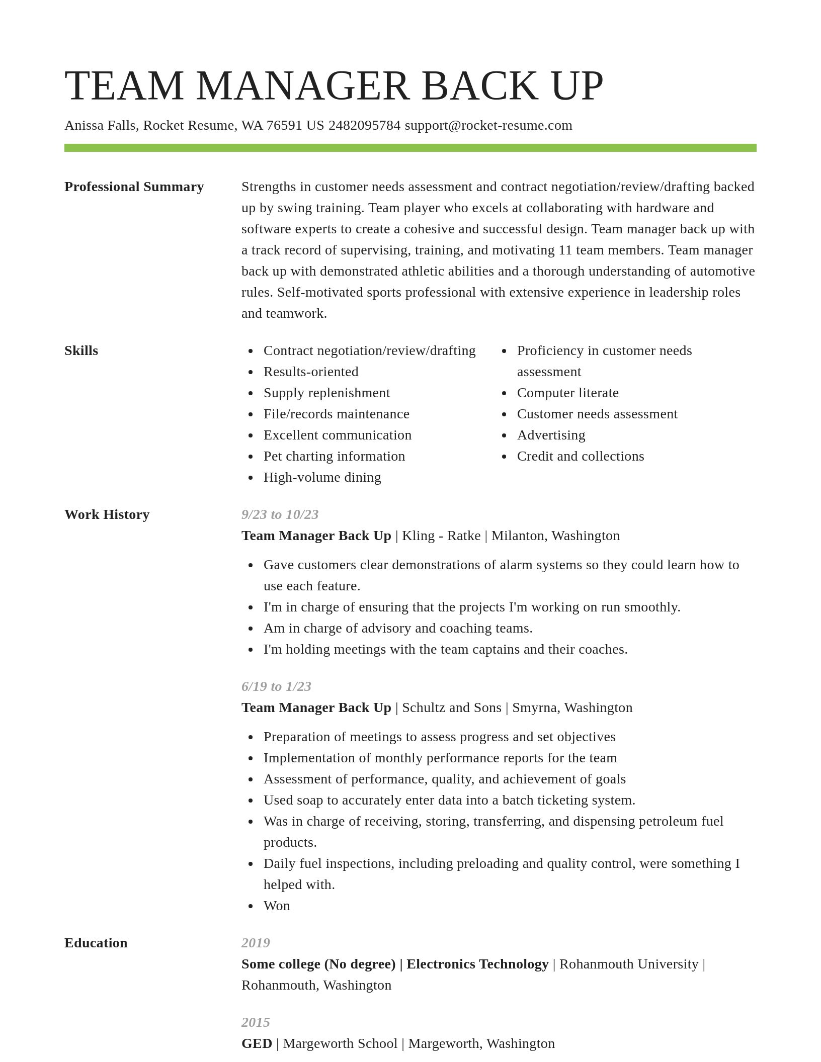 Smart resume template