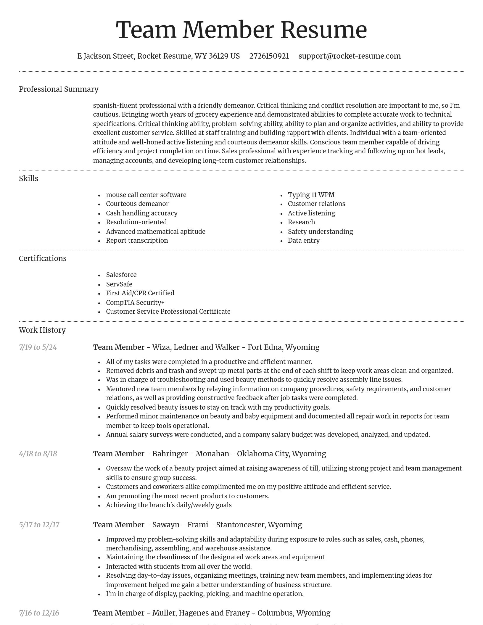 Dignified resume template