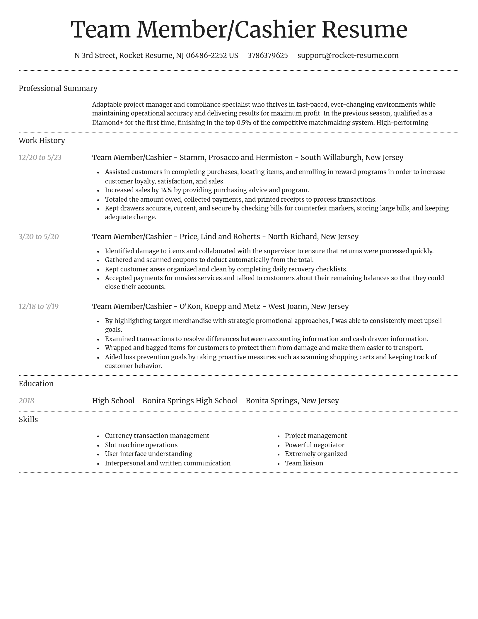 Dignified resume template