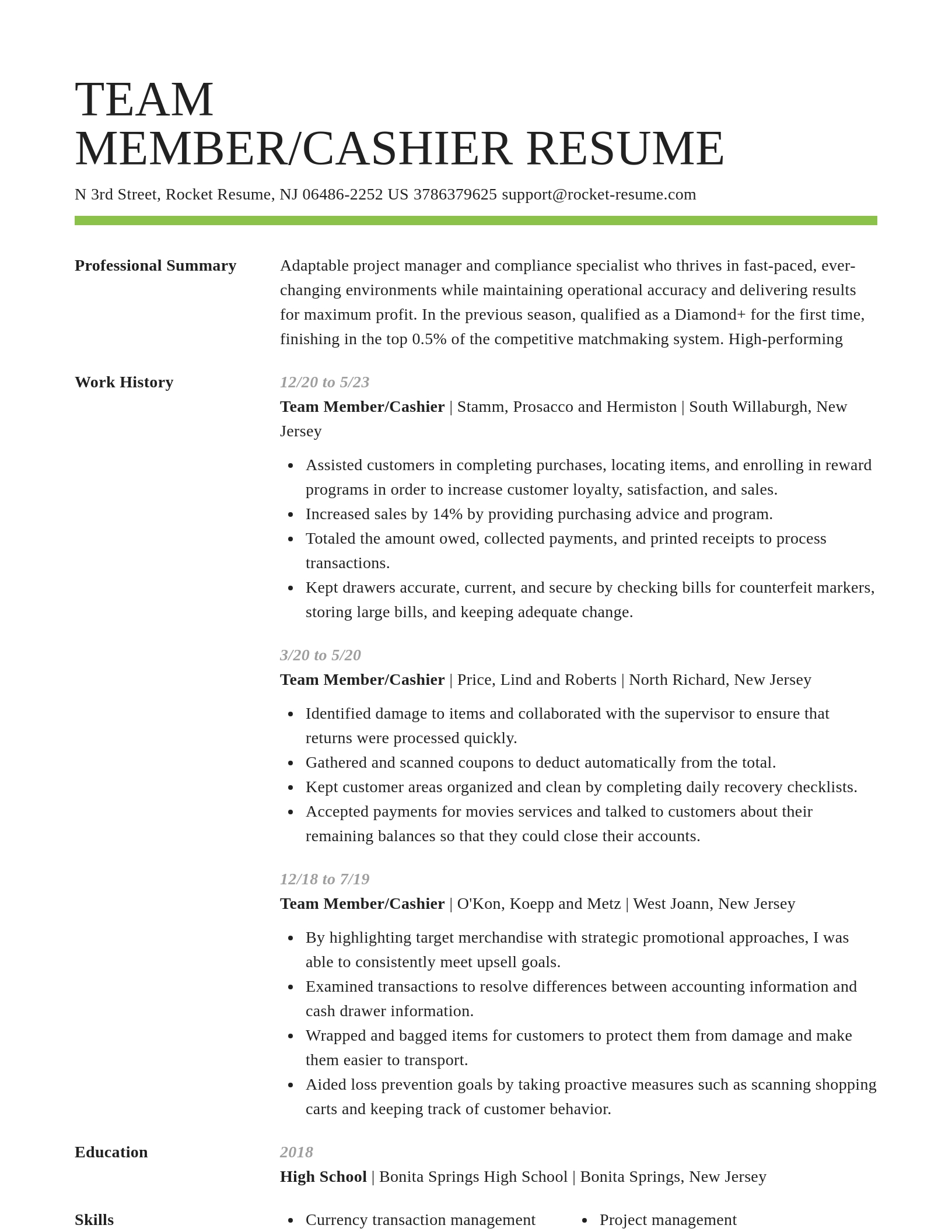 Smart resume template