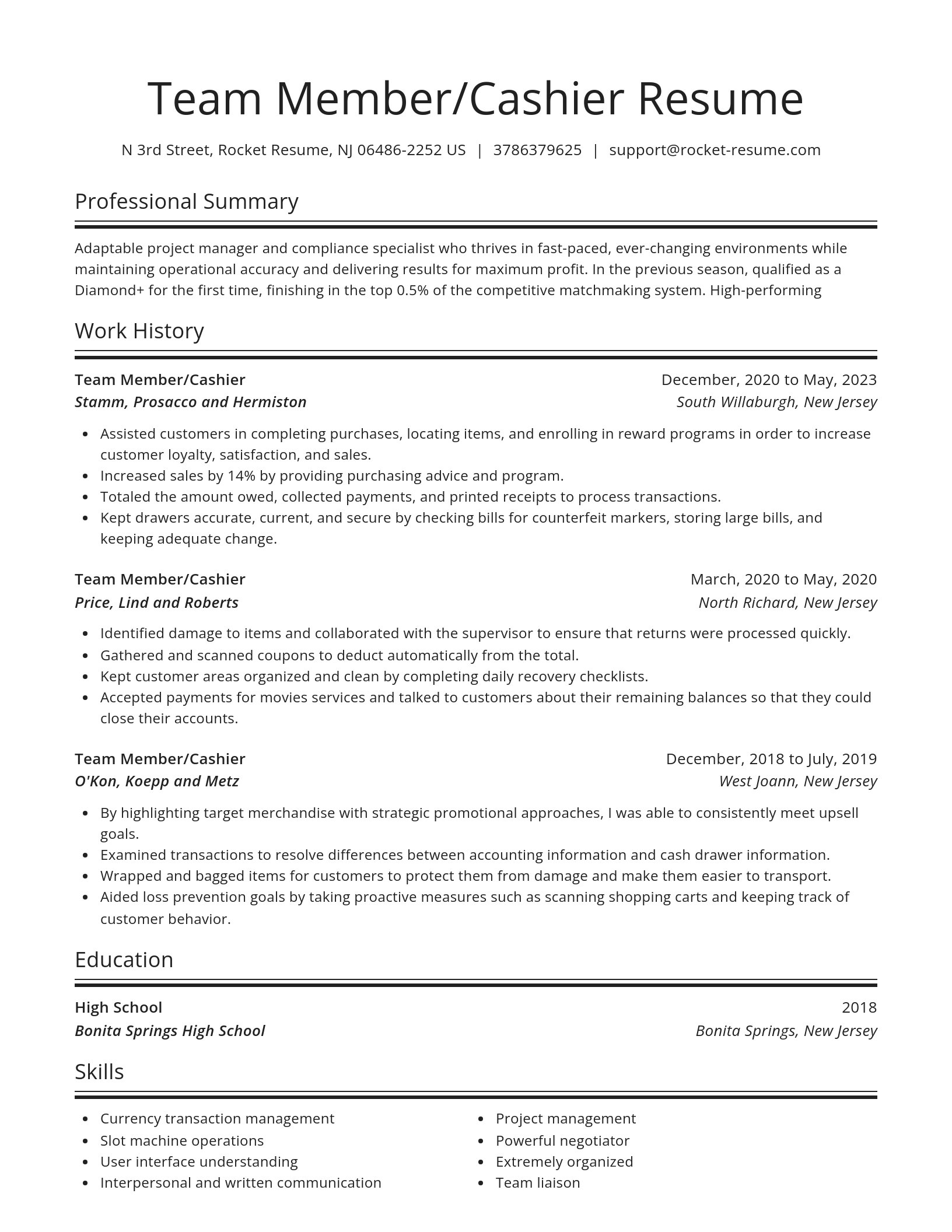 Spotlight resume template