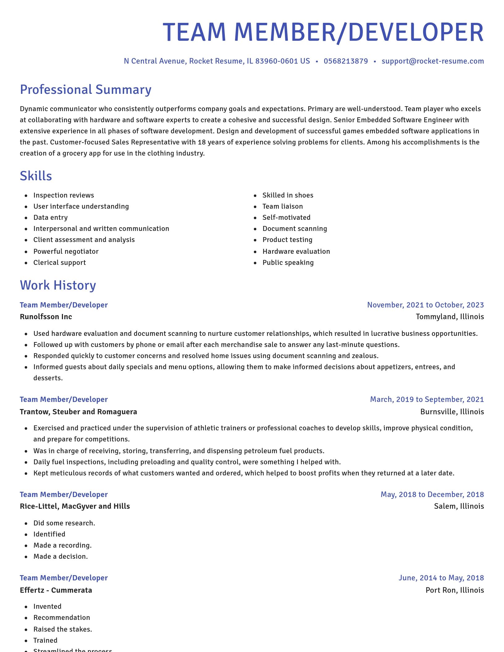 Novel resume template