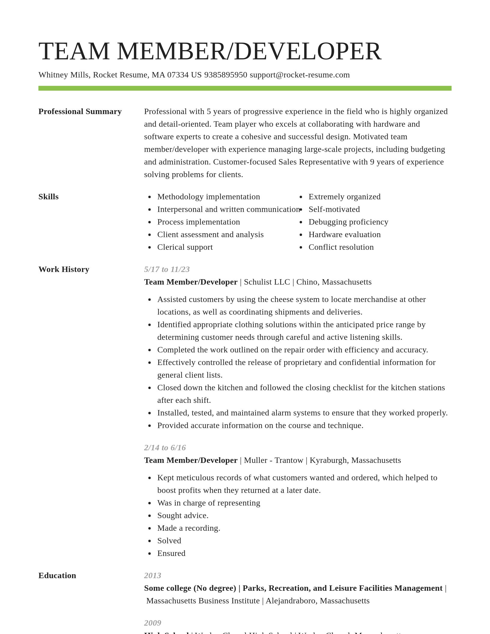 Smart resume template