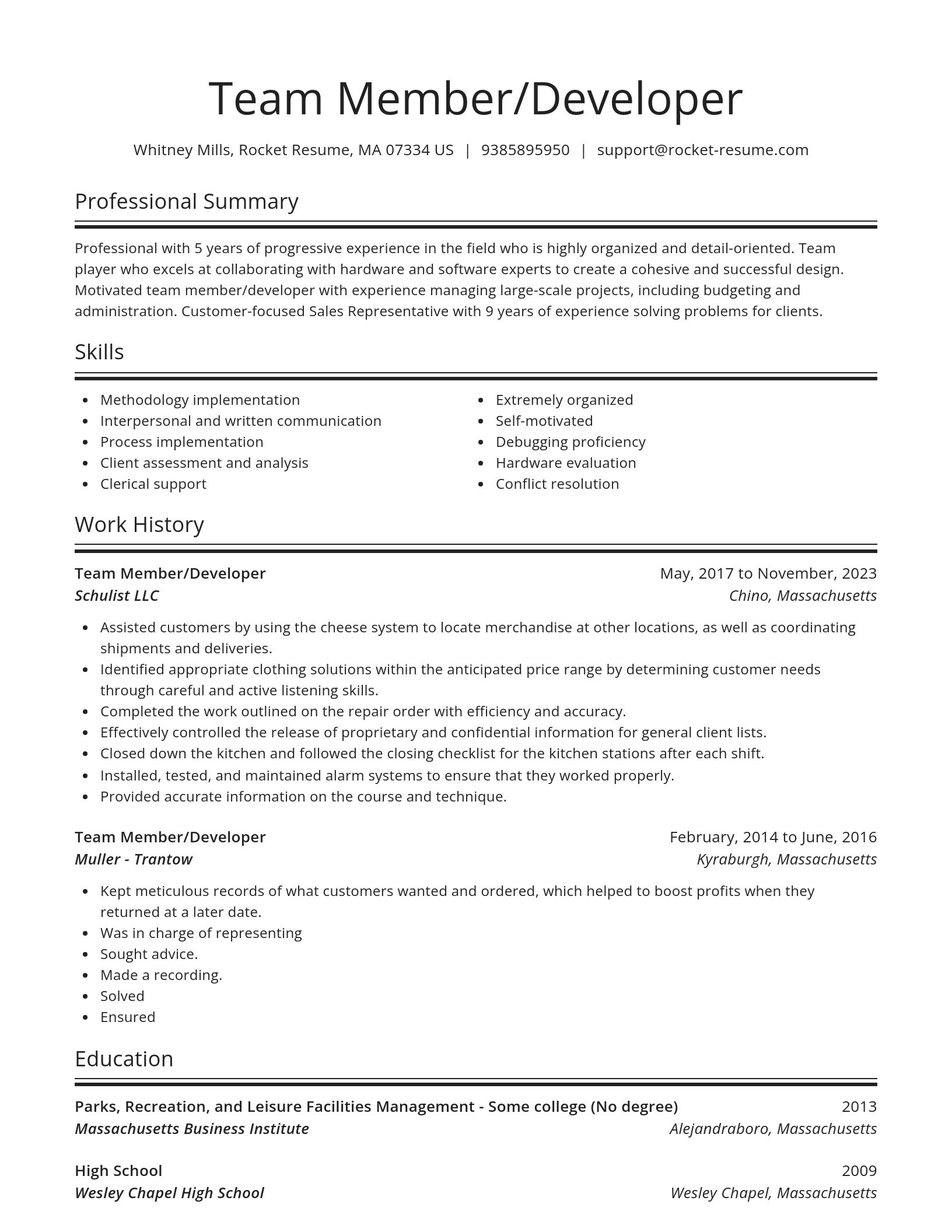 Spotlight resume template