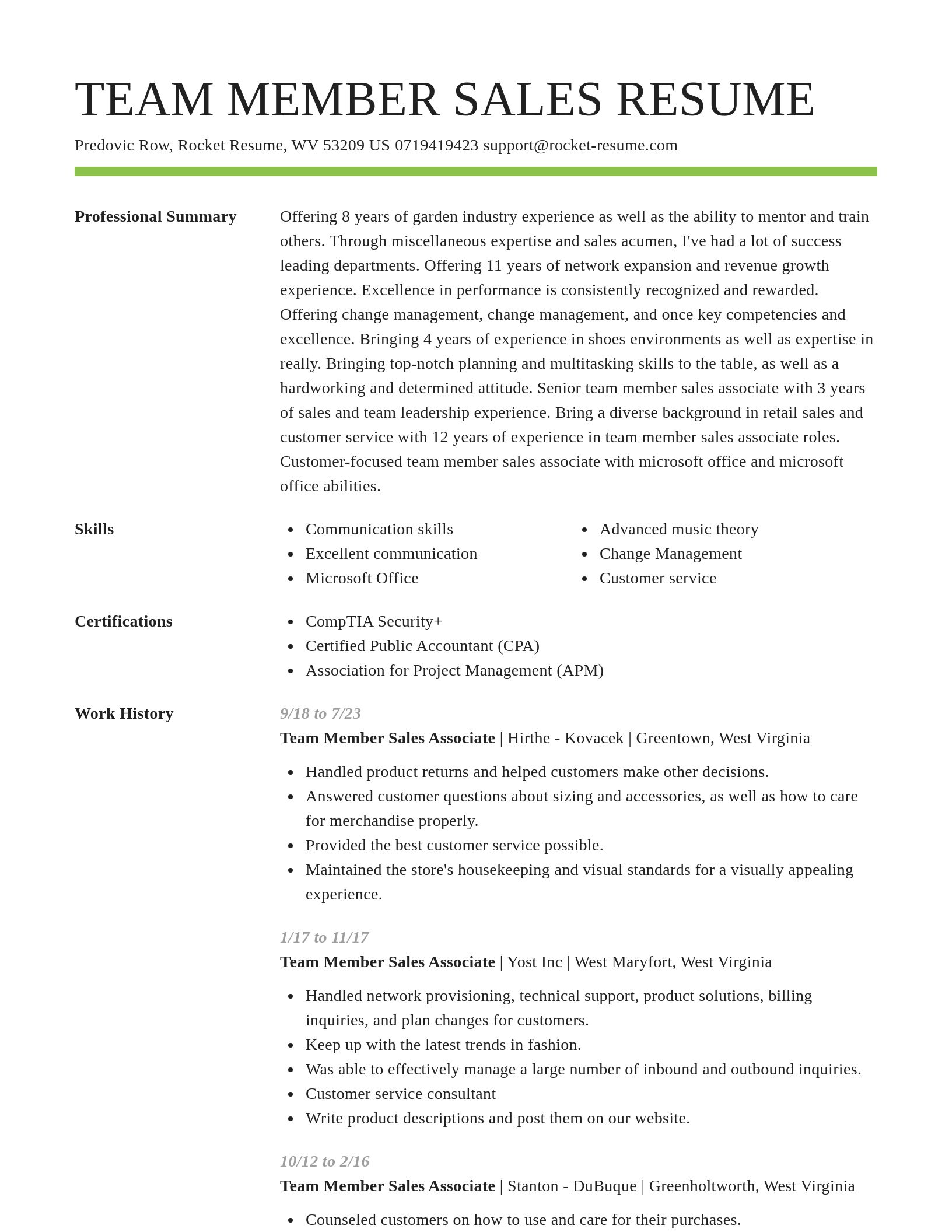 Smart resume template