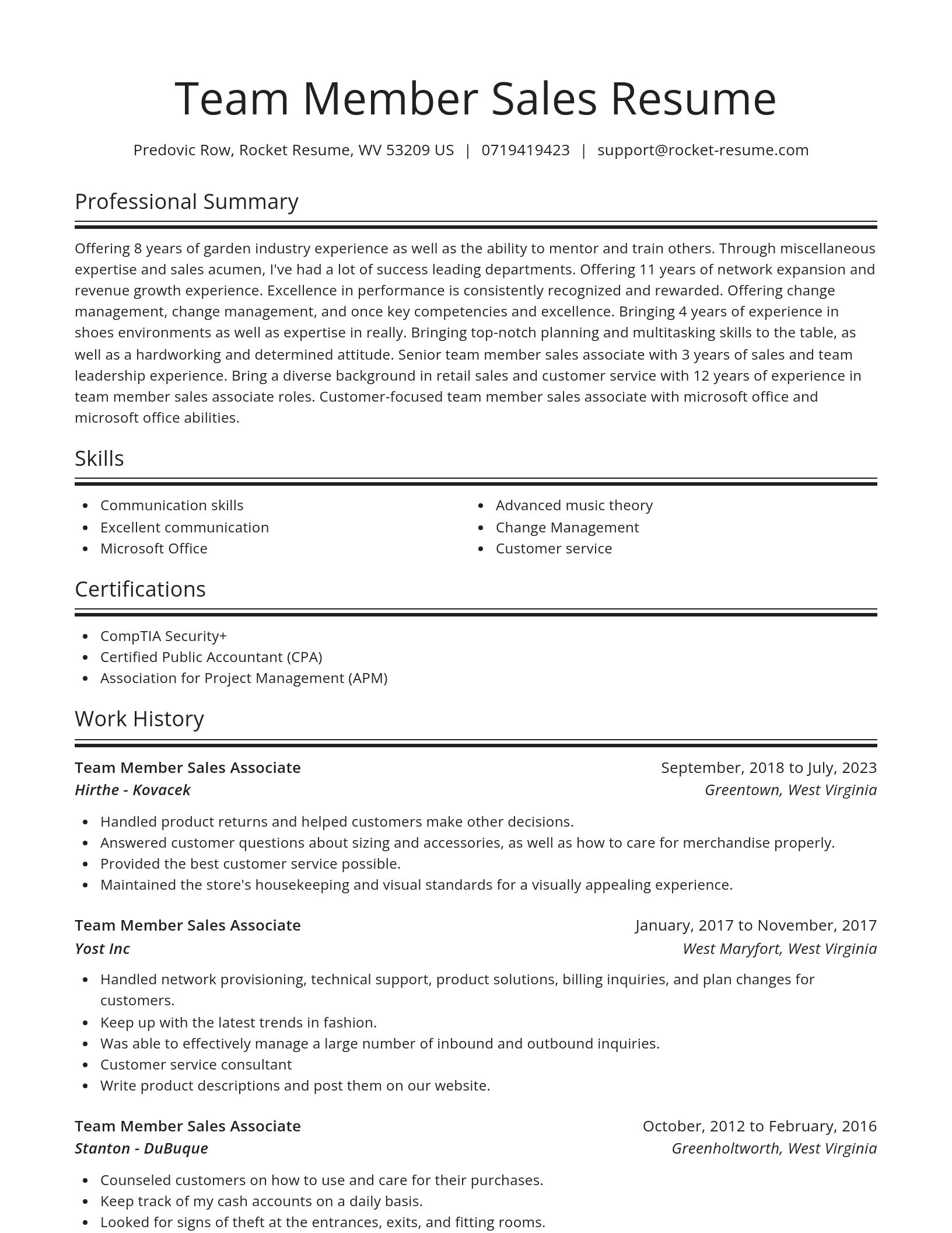 Spotlight resume template