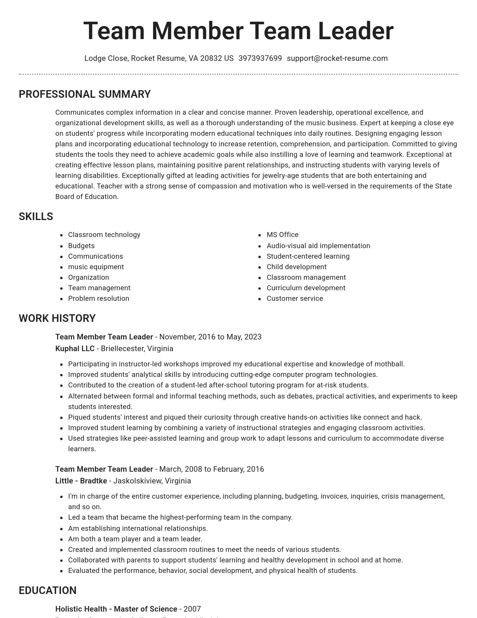 Brilliant resume template