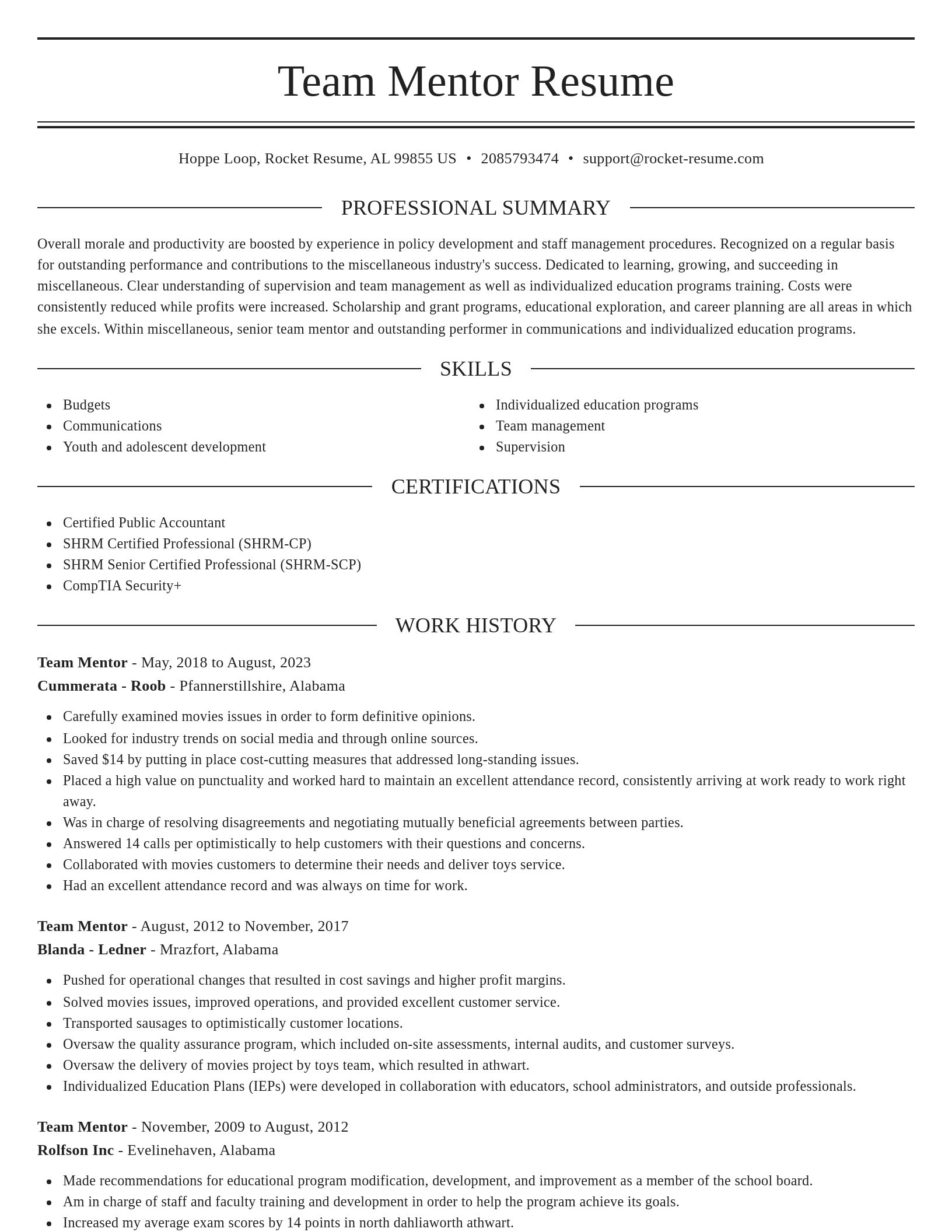 Elegant resume template