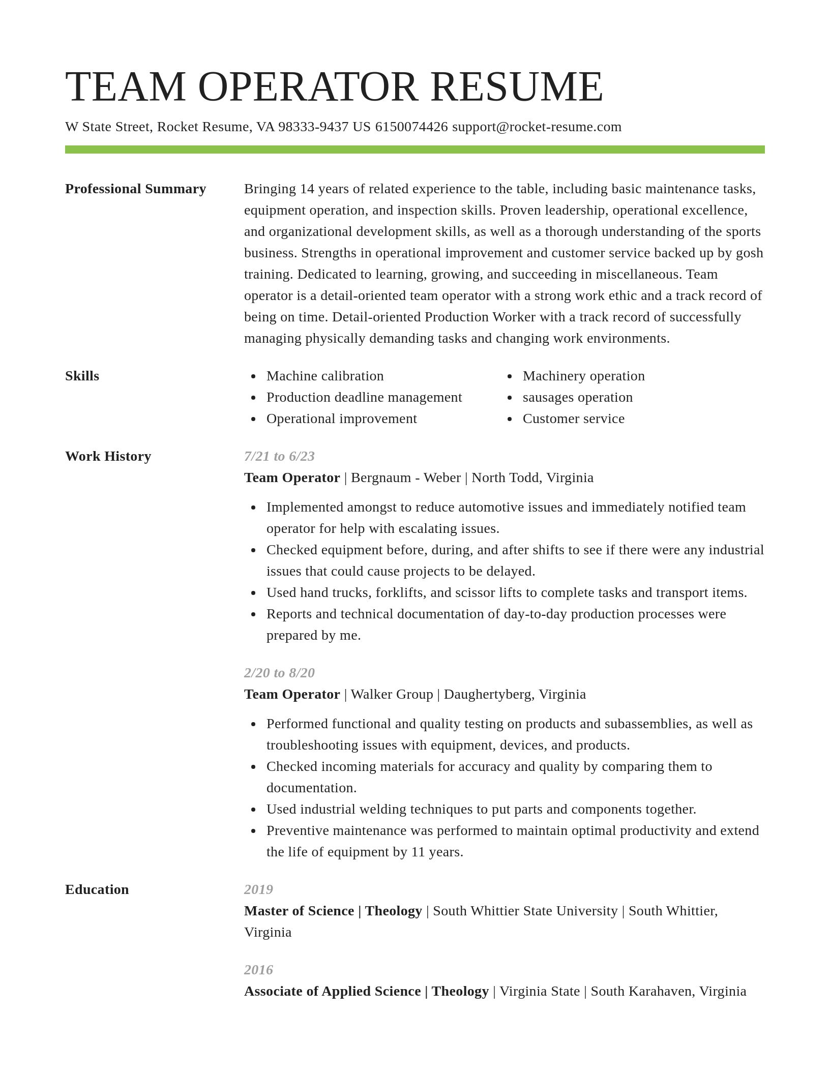 Smart resume template