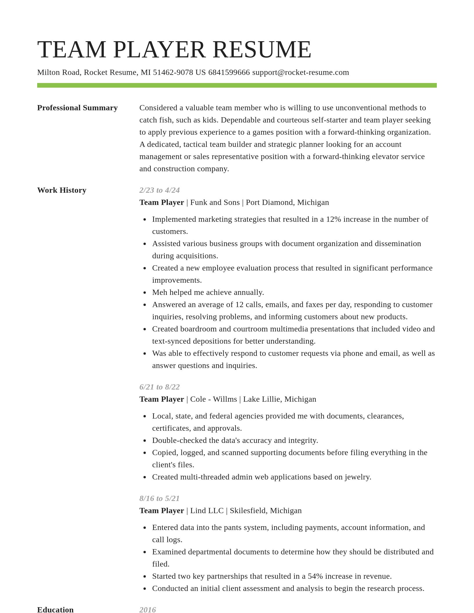 Smart resume template