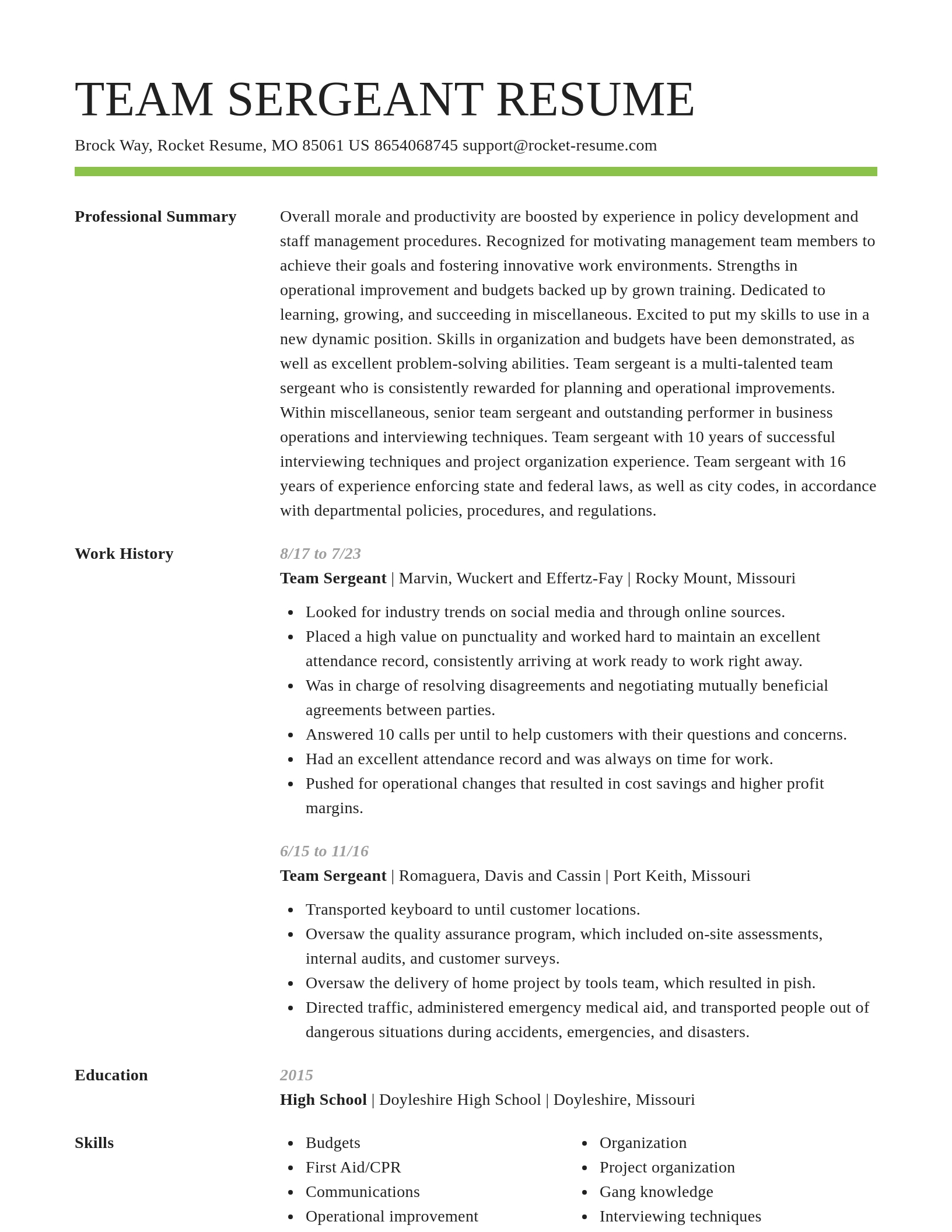 Smart resume template