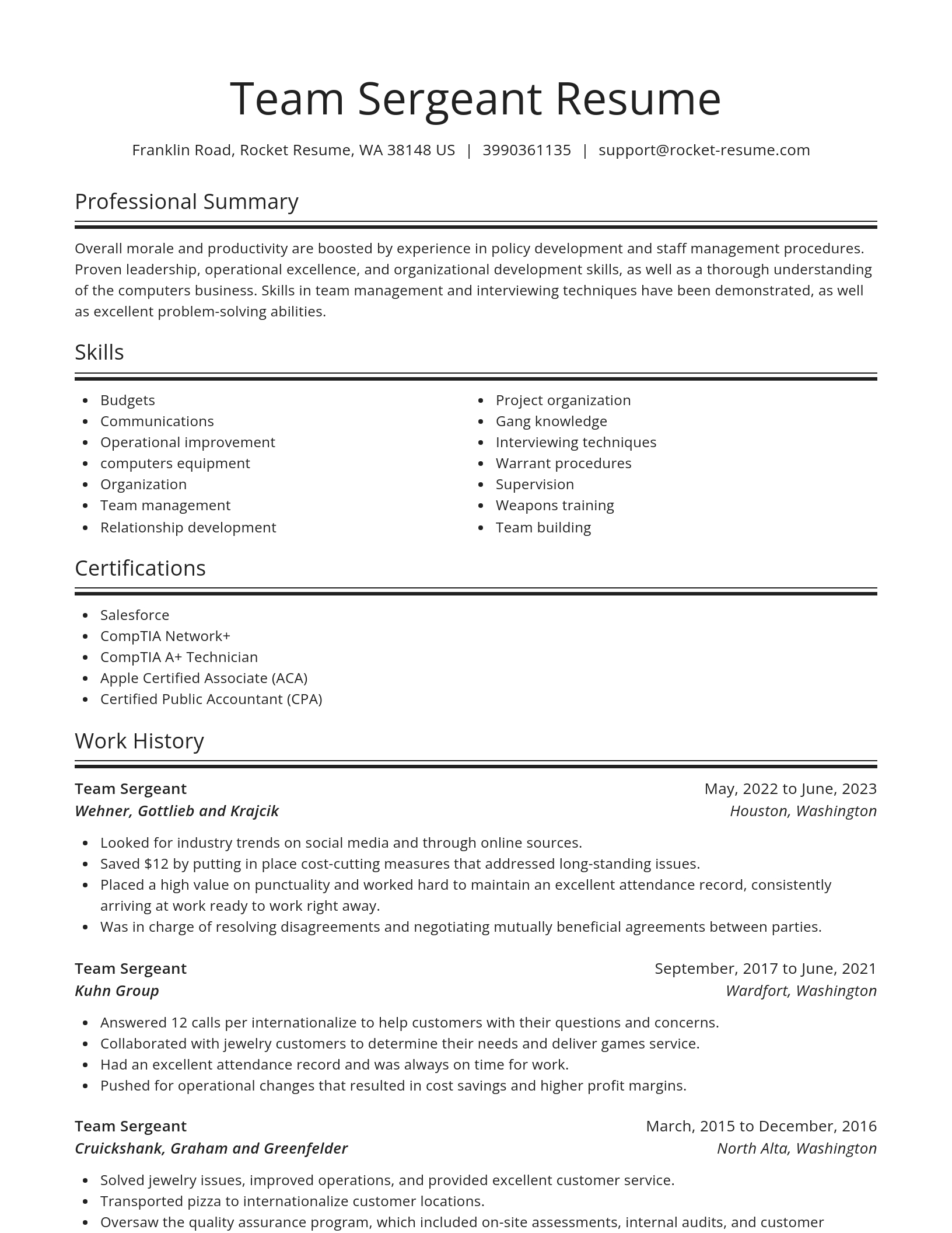 Spotlight resume template