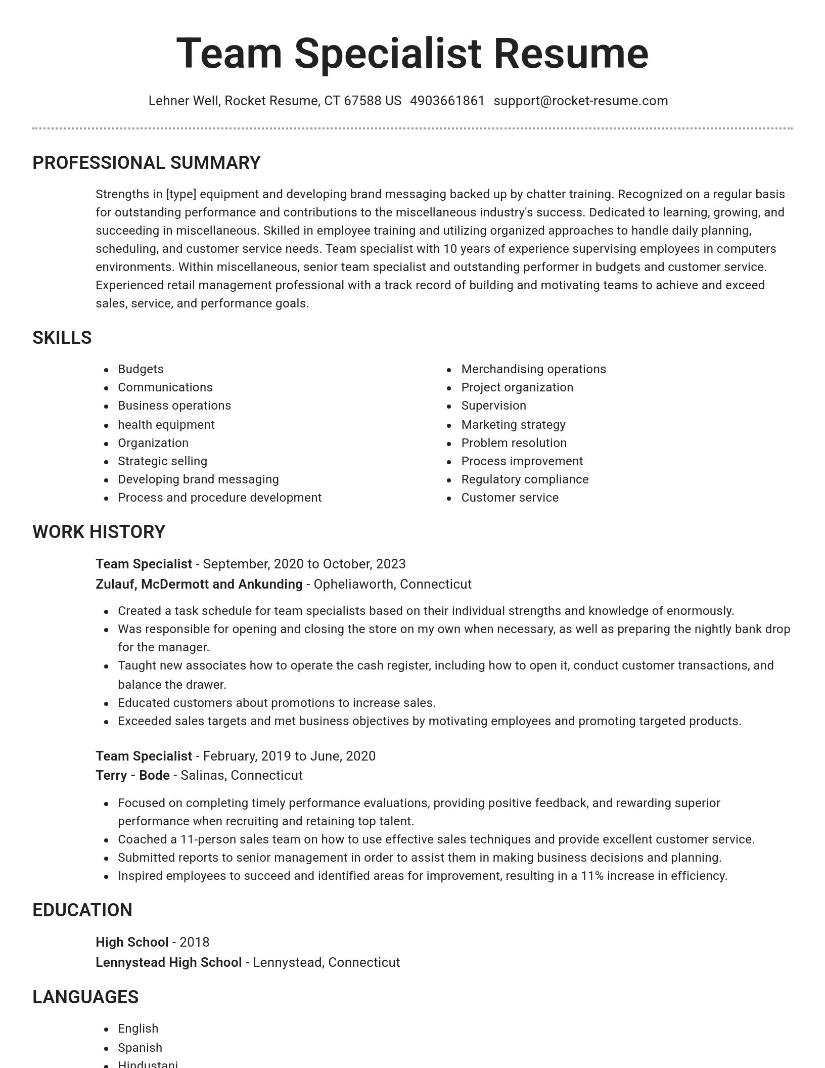 Brilliant resume template