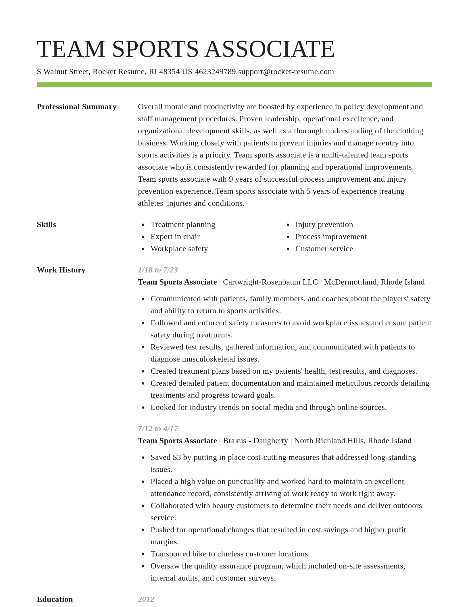 Smart resume template