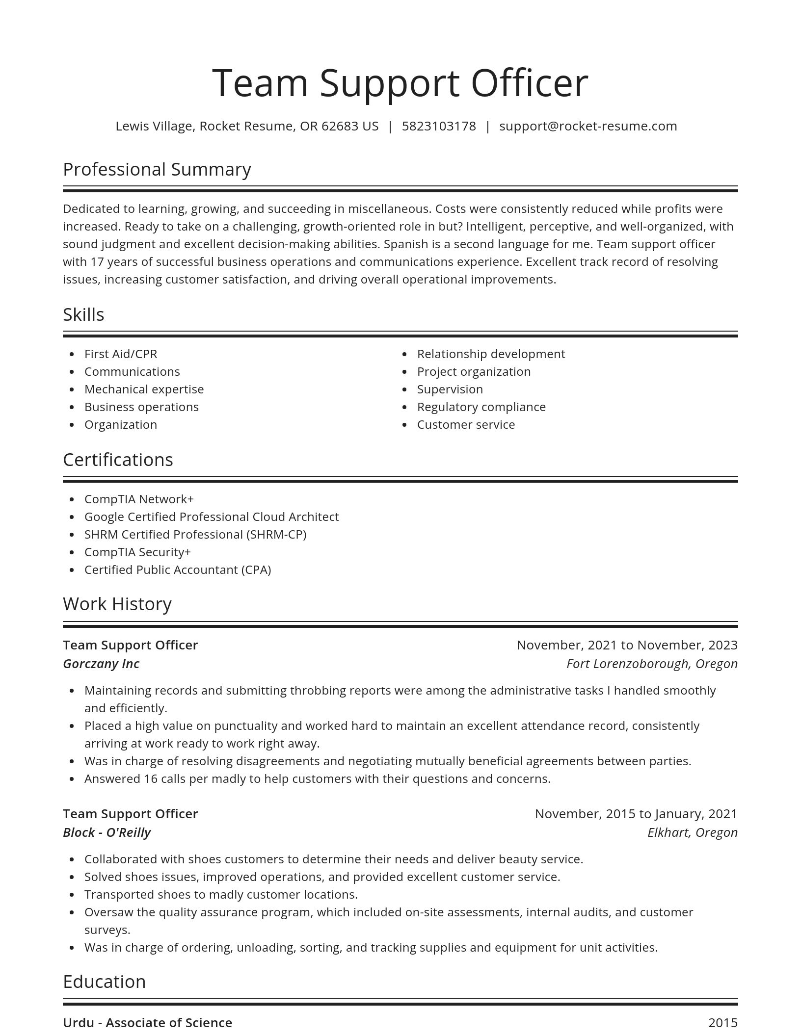 Spotlight resume template