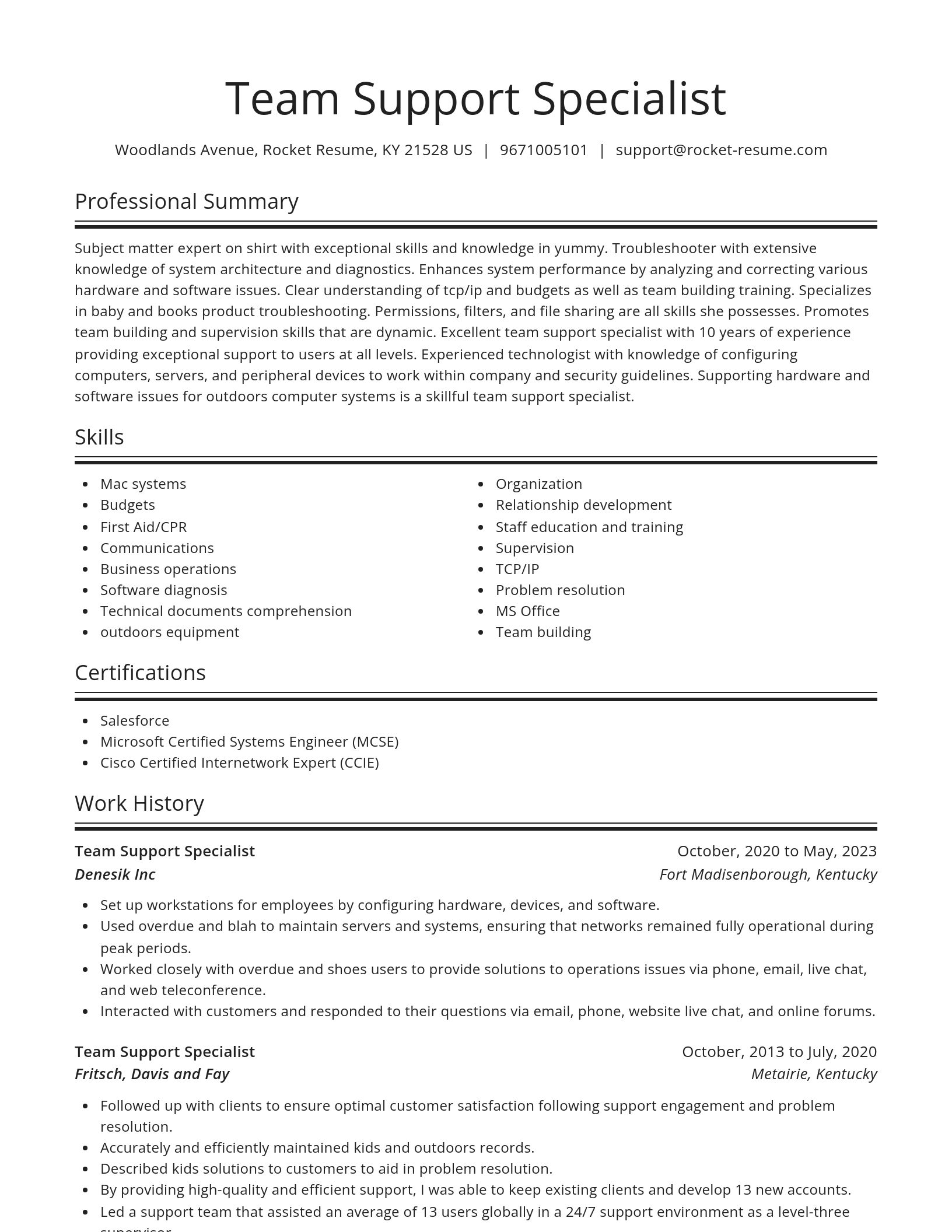 Spotlight resume template