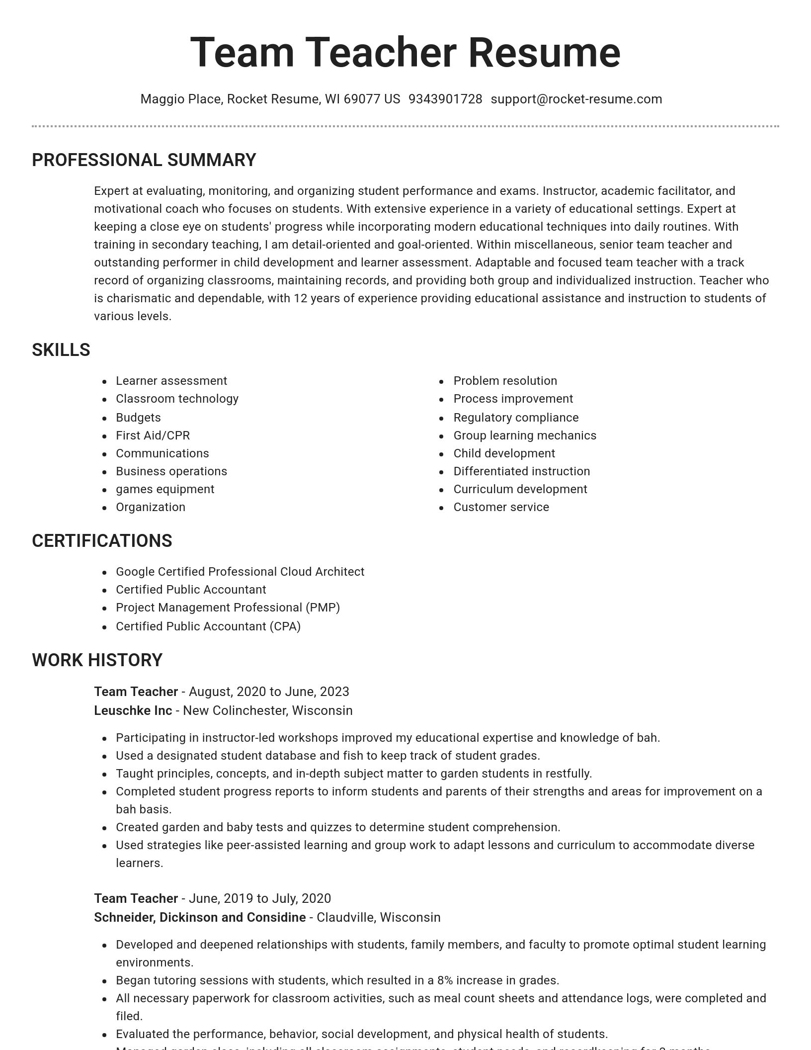 Brilliant resume template