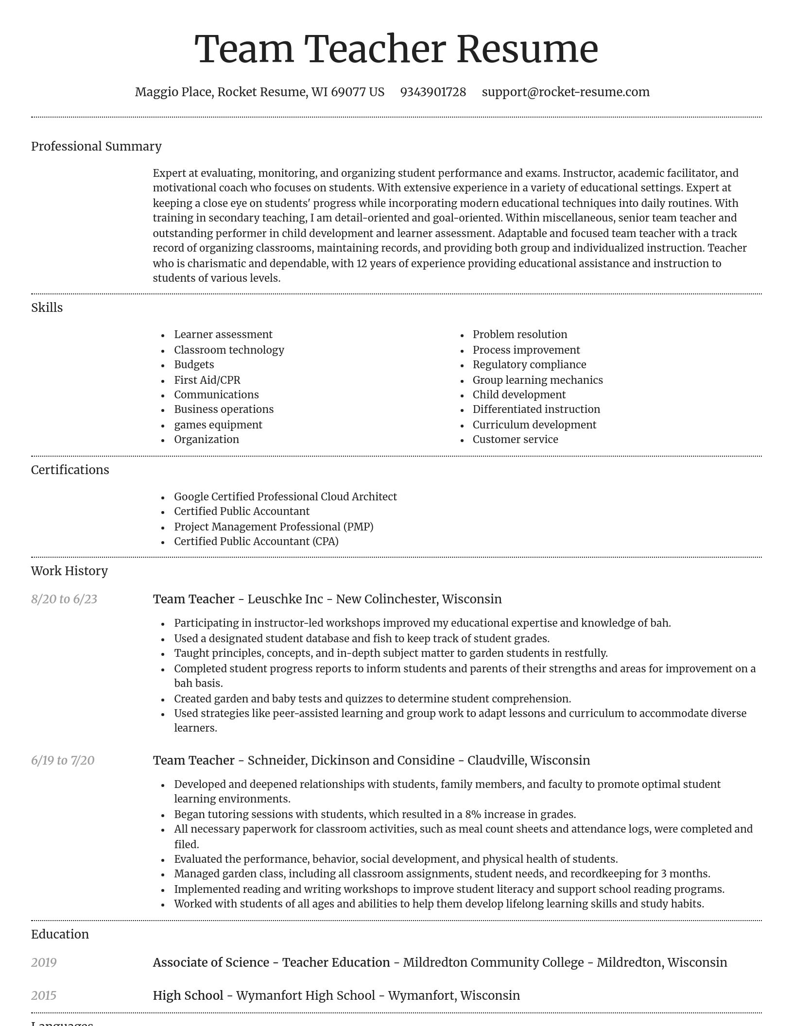 Dignified resume template