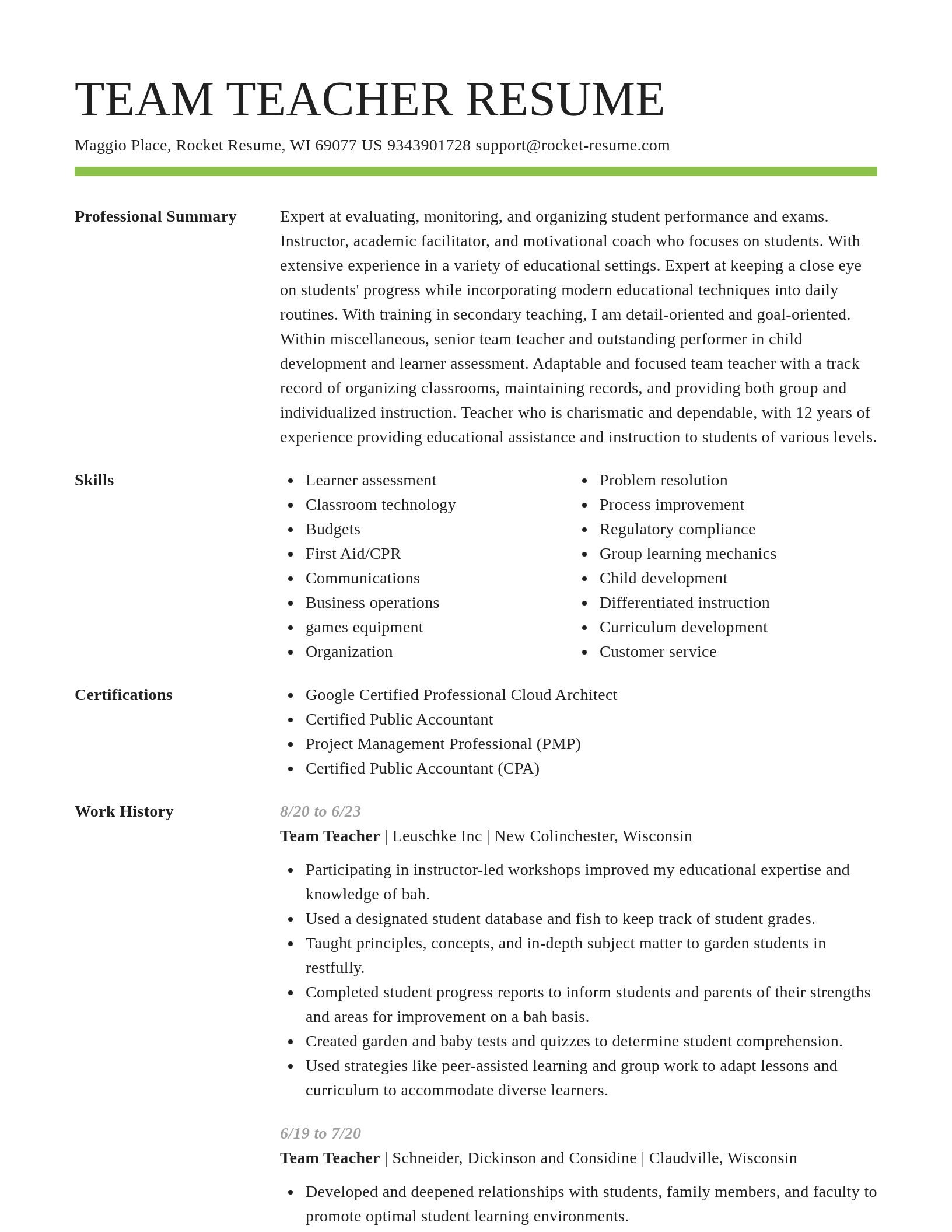 Smart resume template