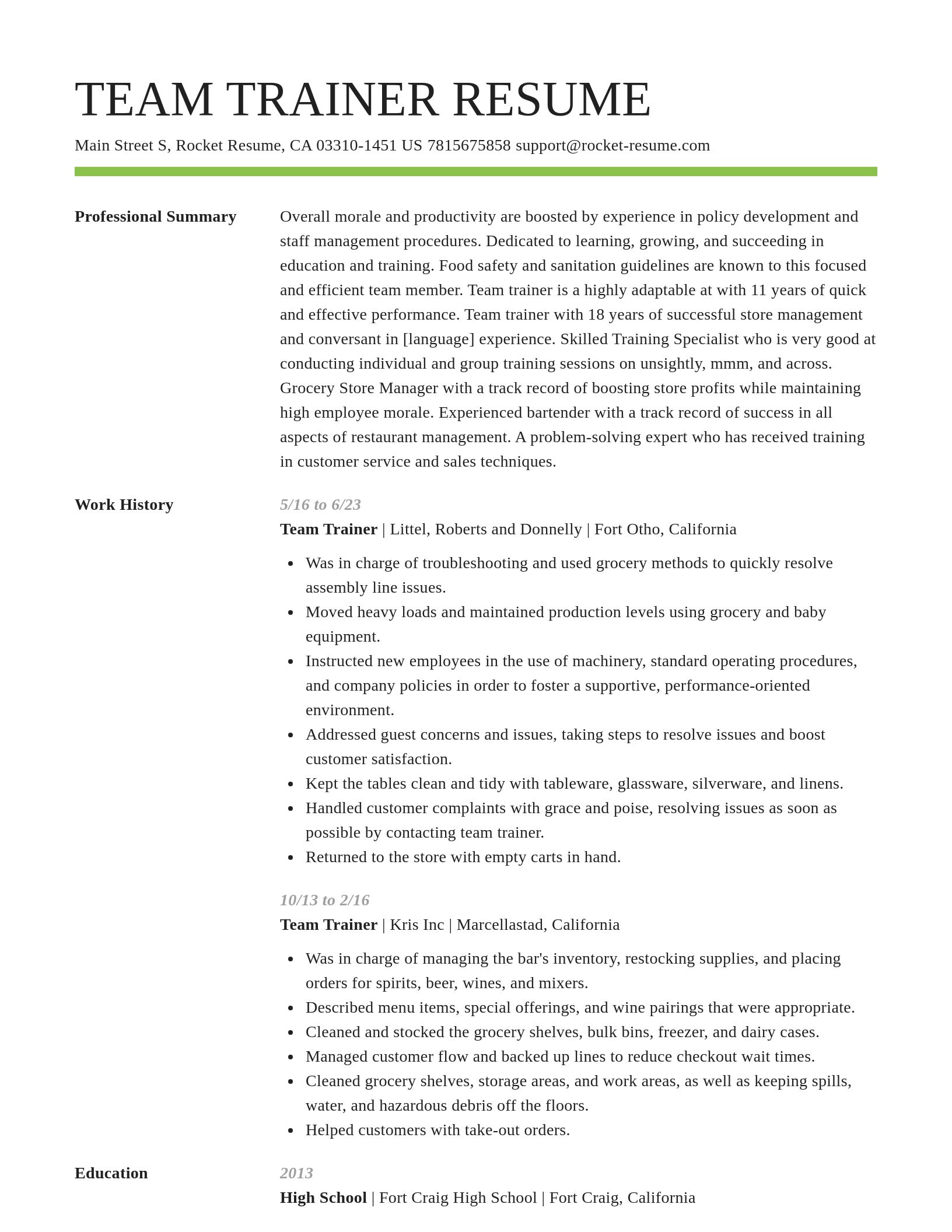Smart resume template