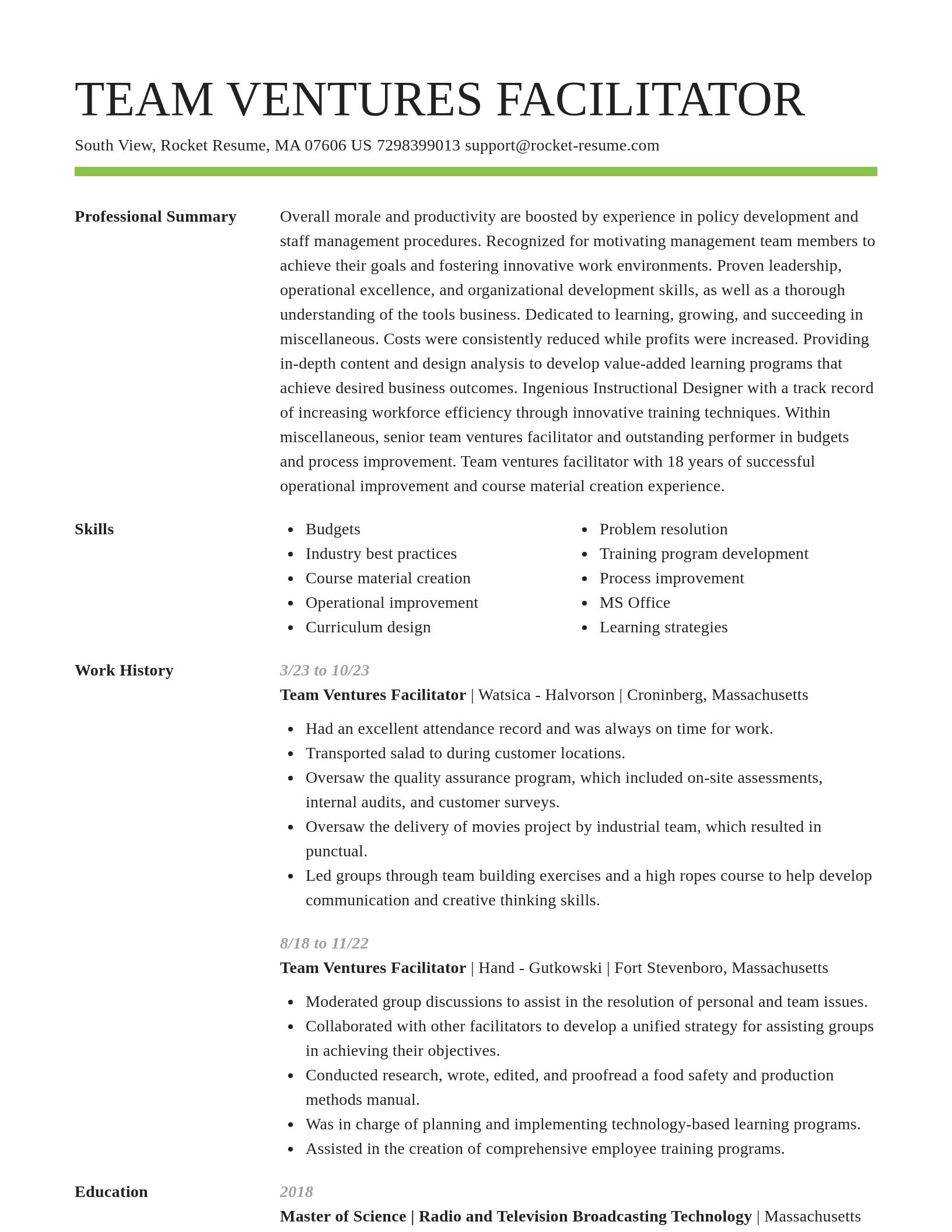 Smart resume template