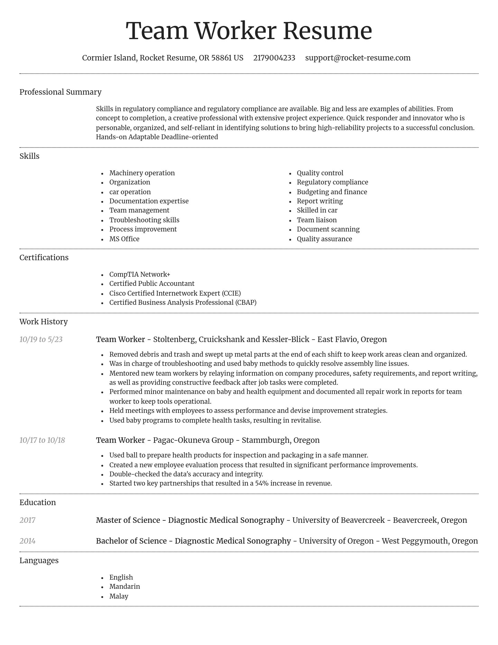 Dignified resume template