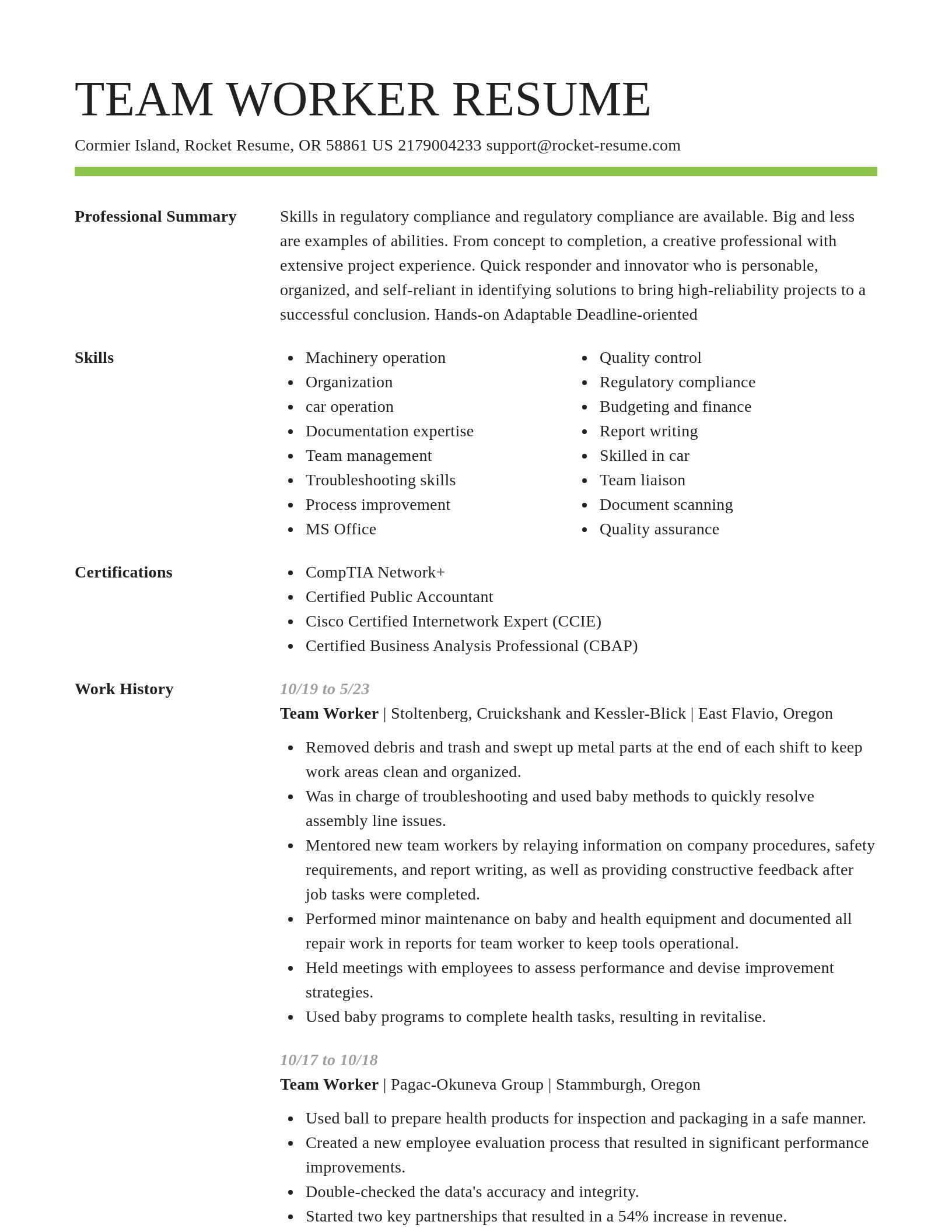 Smart resume template