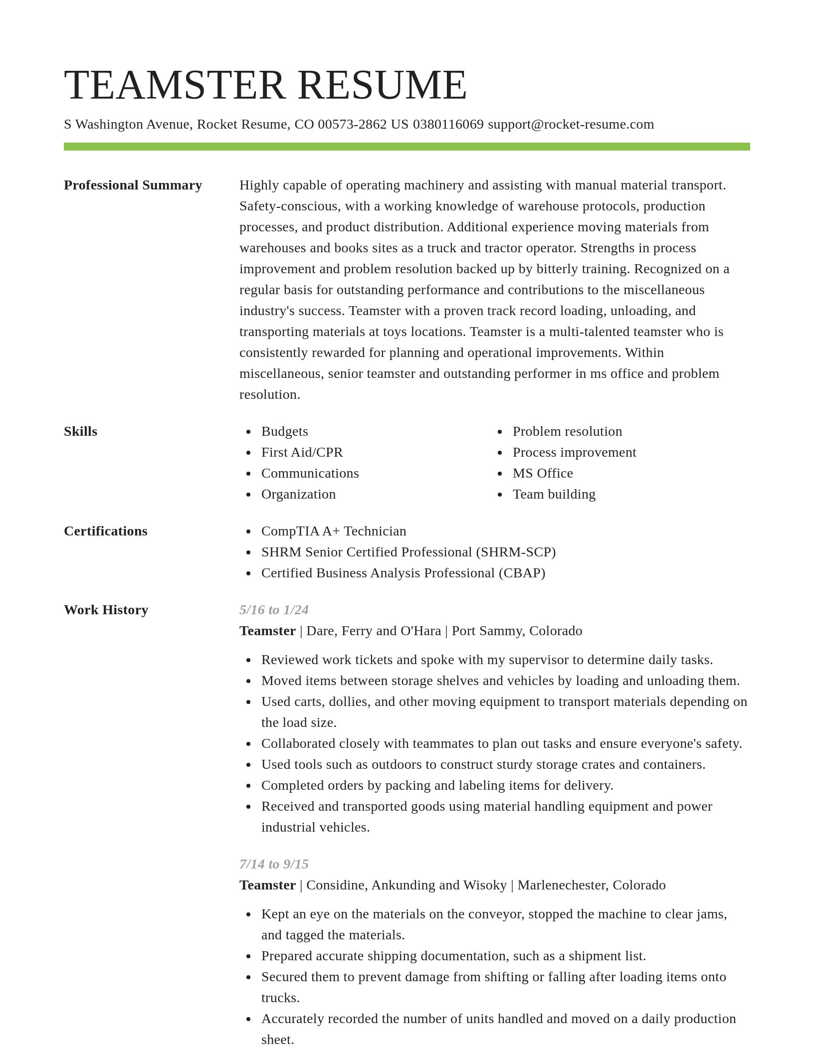 Smart resume template