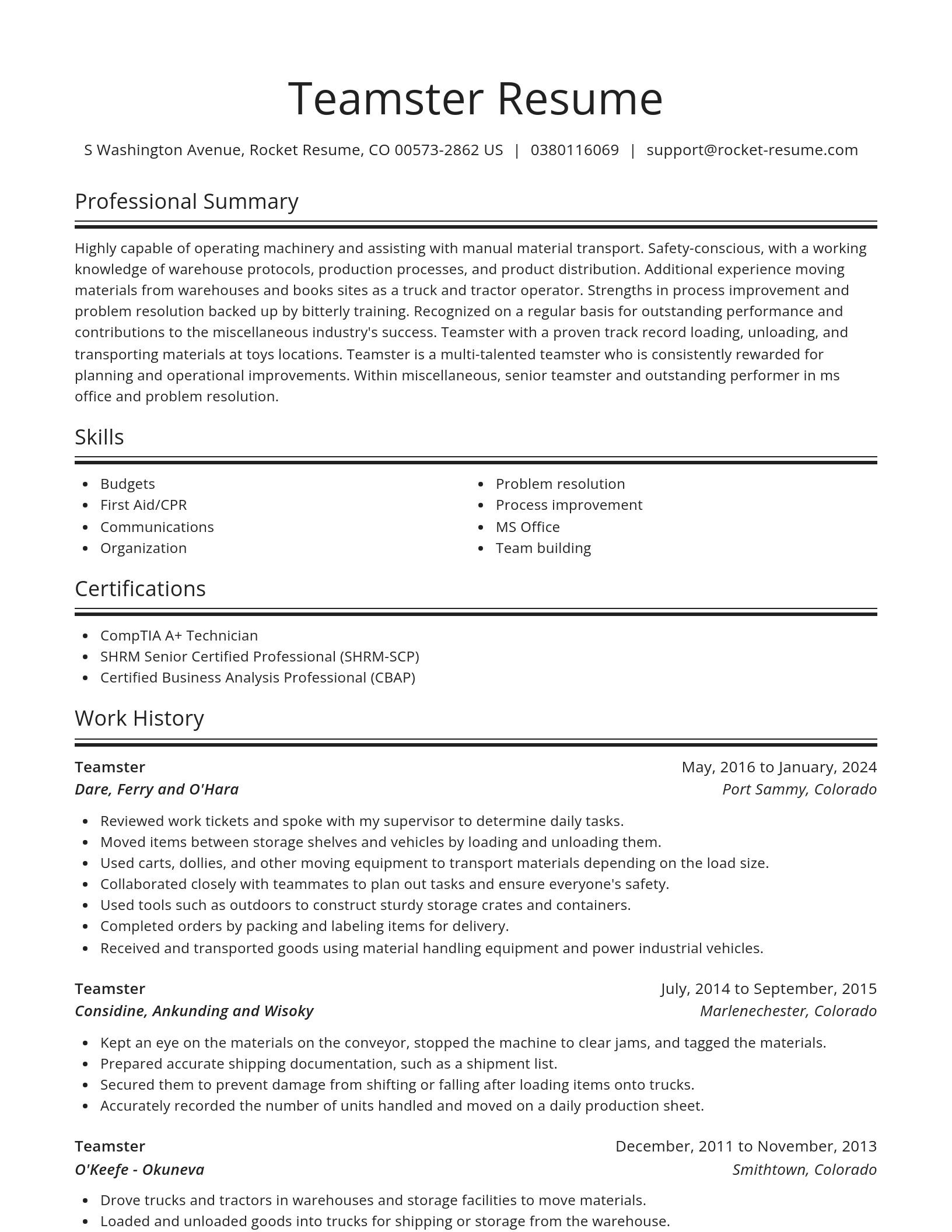 Spotlight resume template