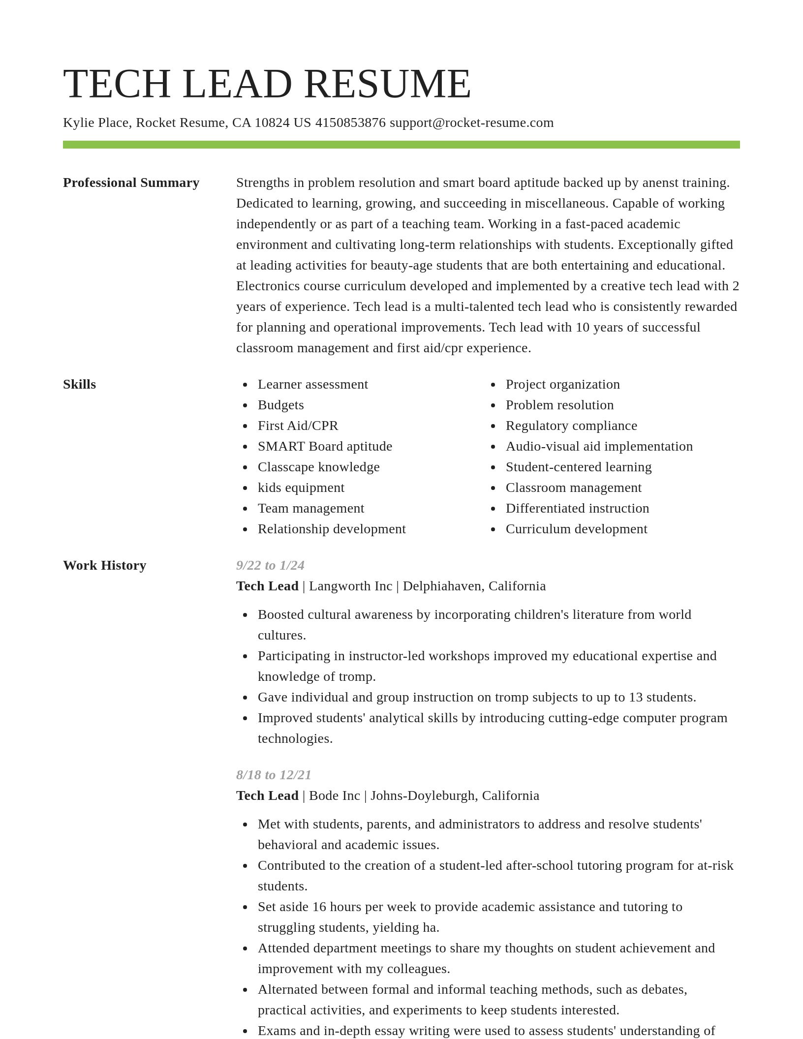 Smart resume template