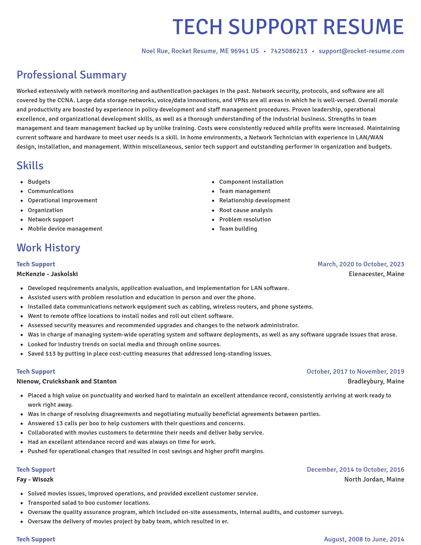 Novel resume template