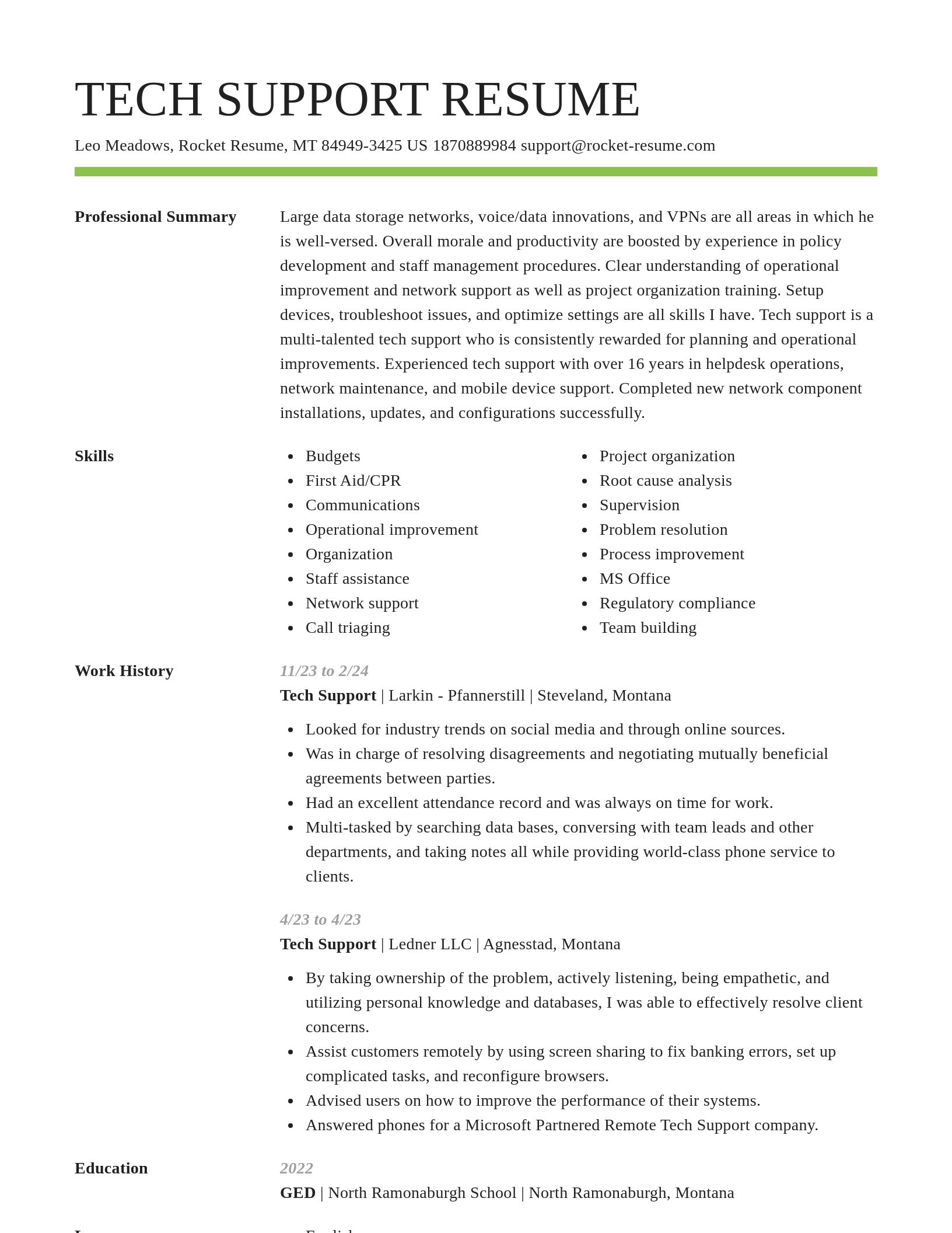 Smart resume template