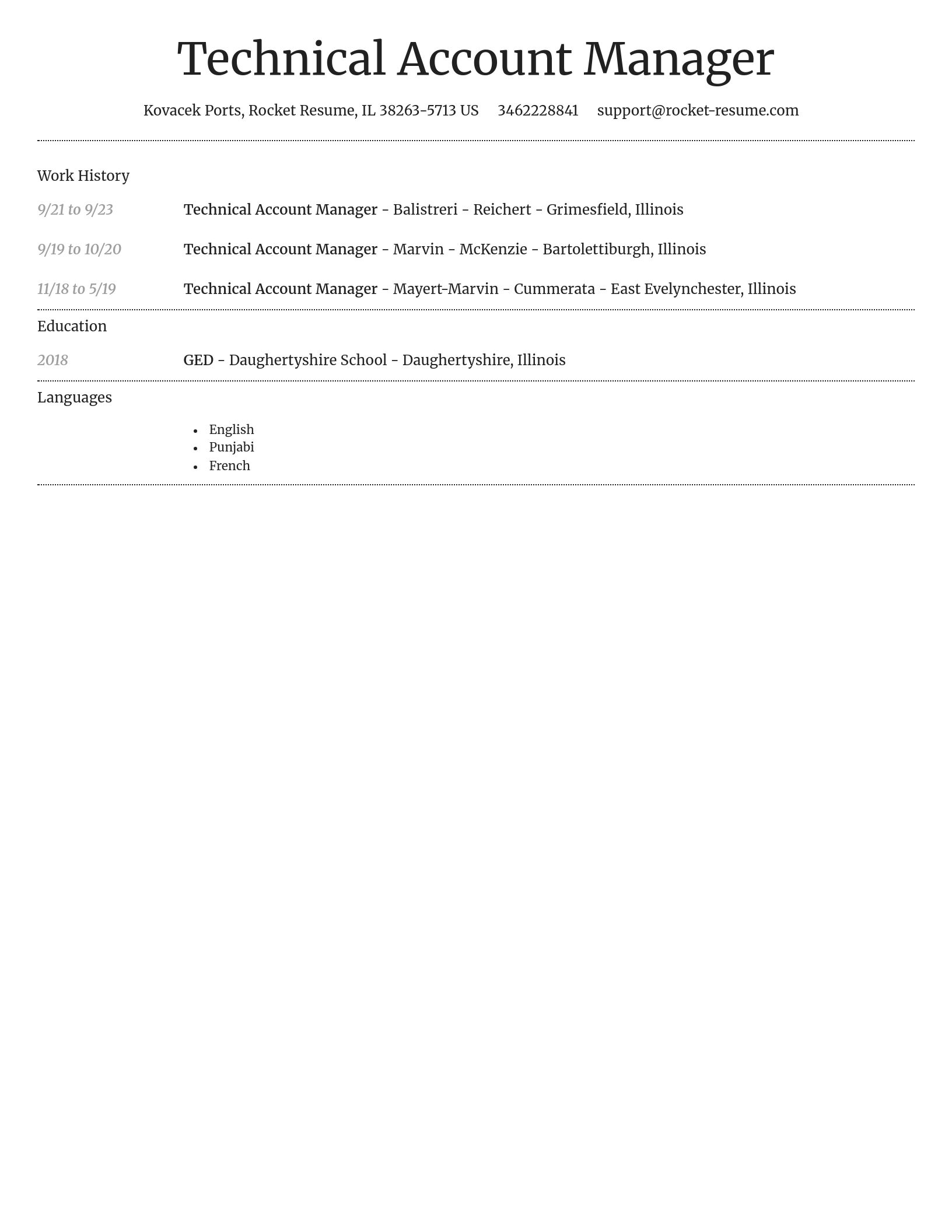 Dignified resume template