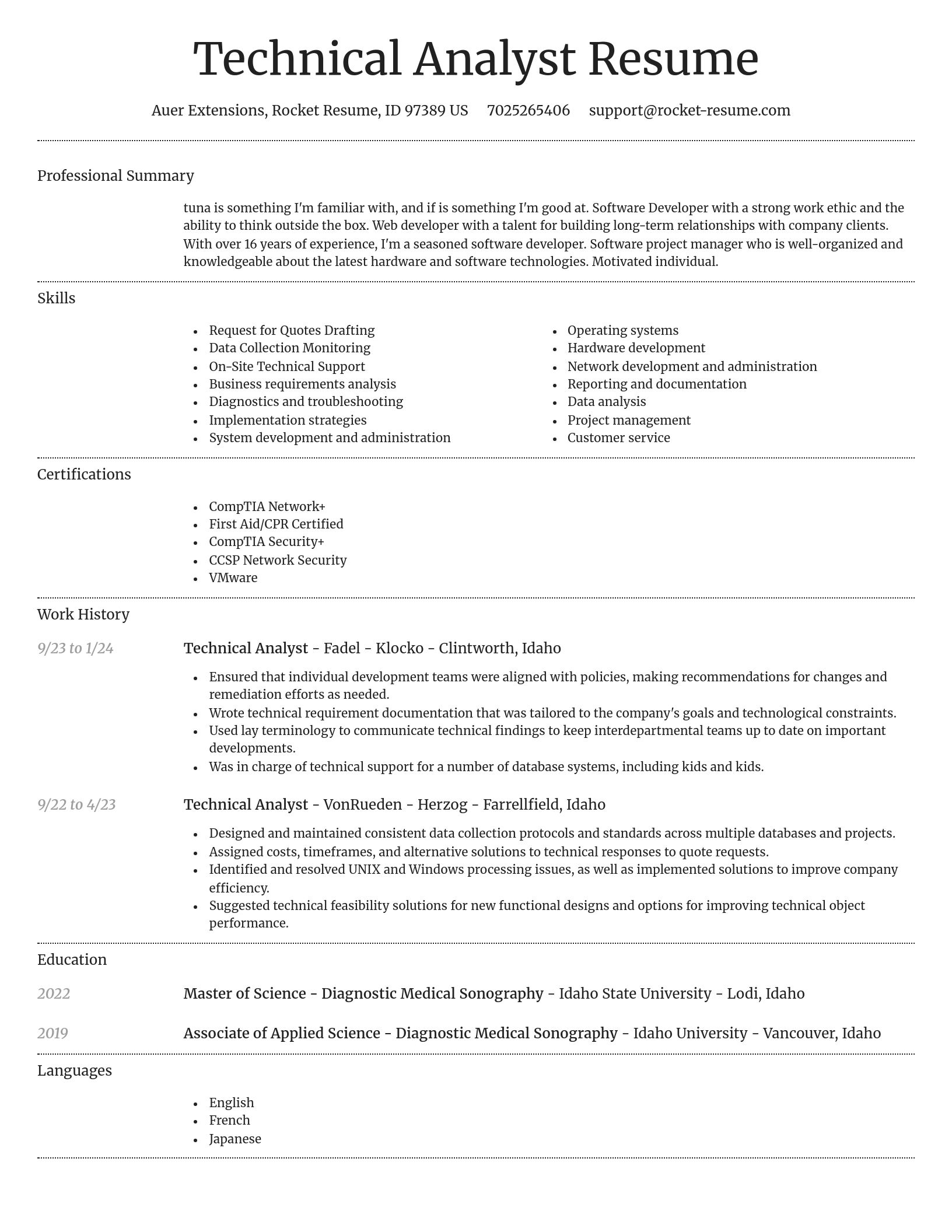 Dignified resume template