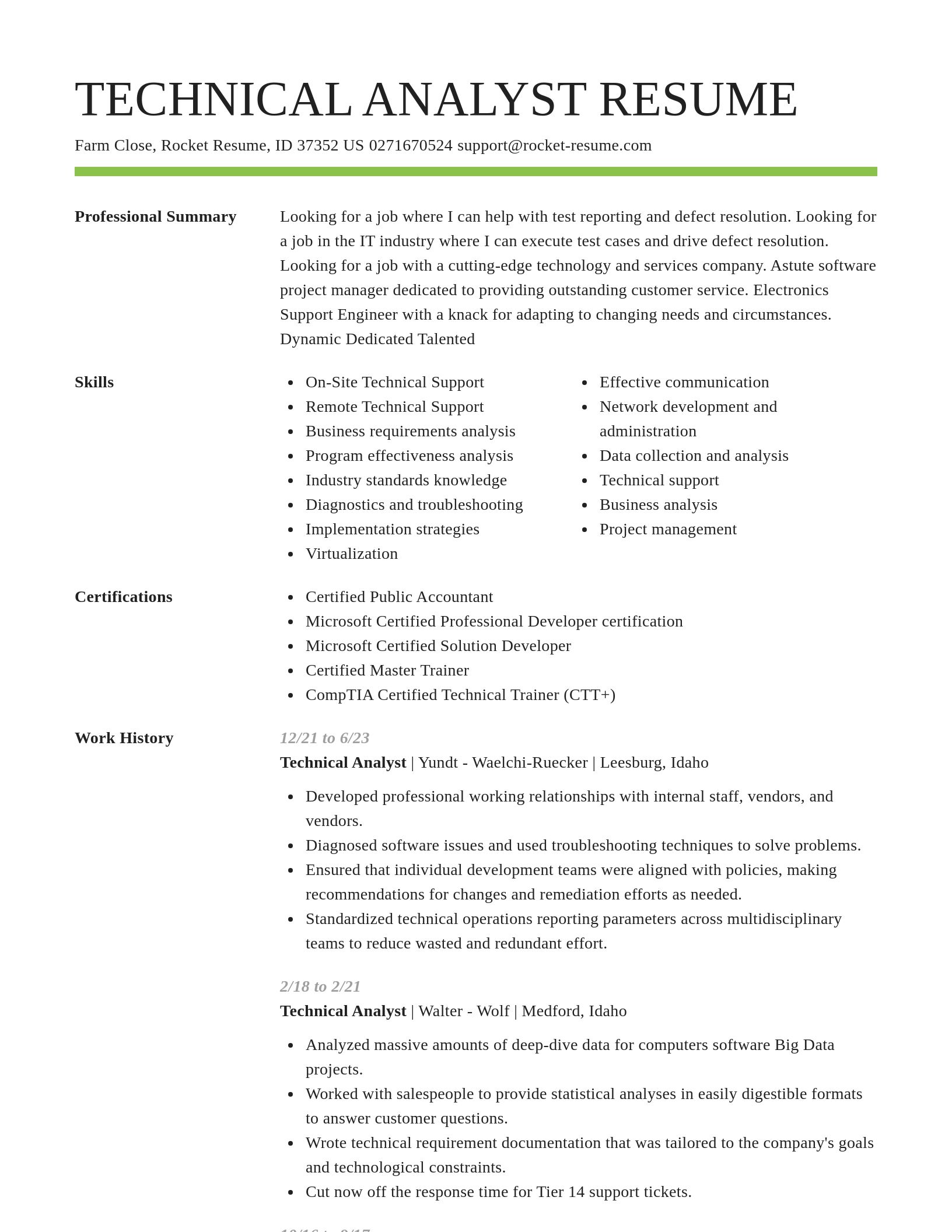 Smart resume template