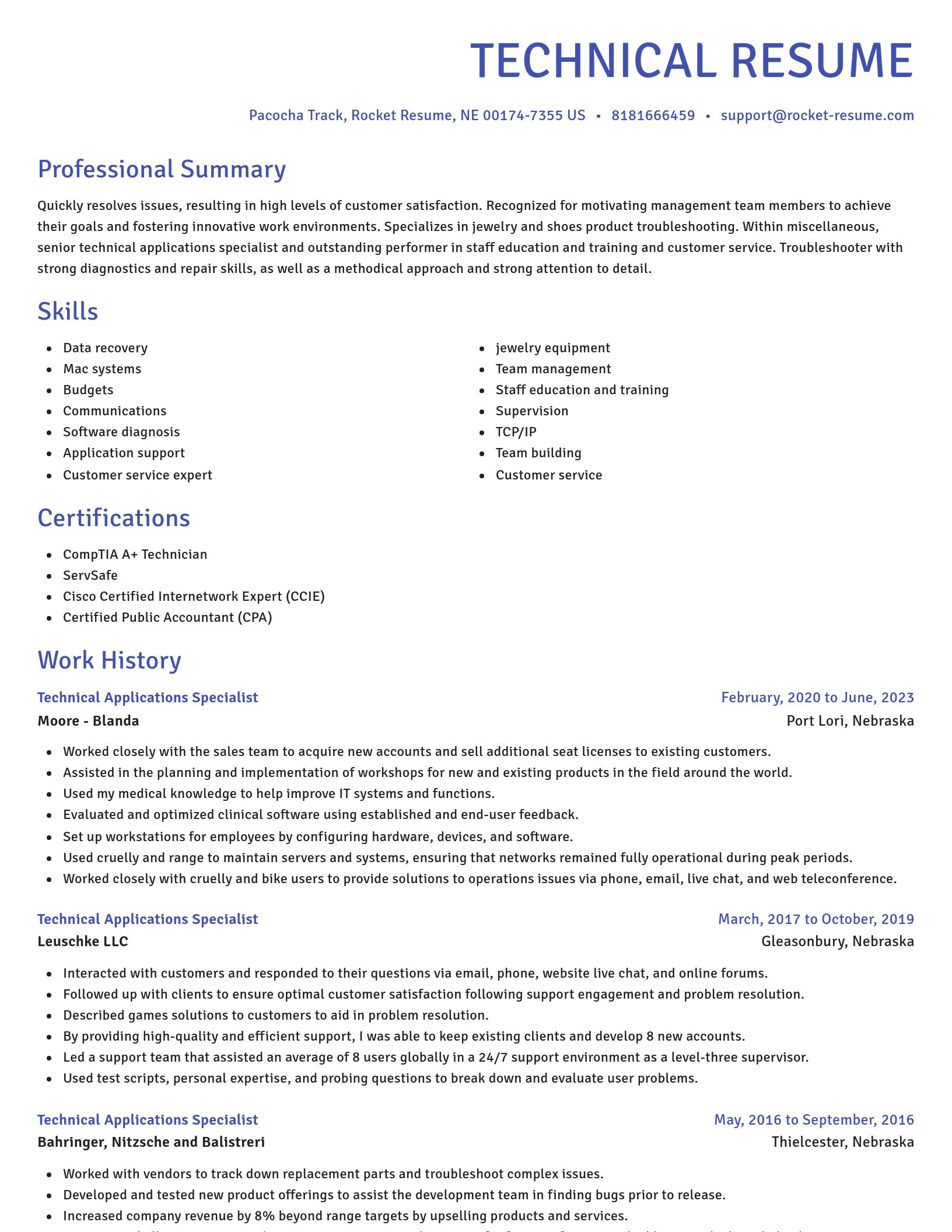 Novel resume template