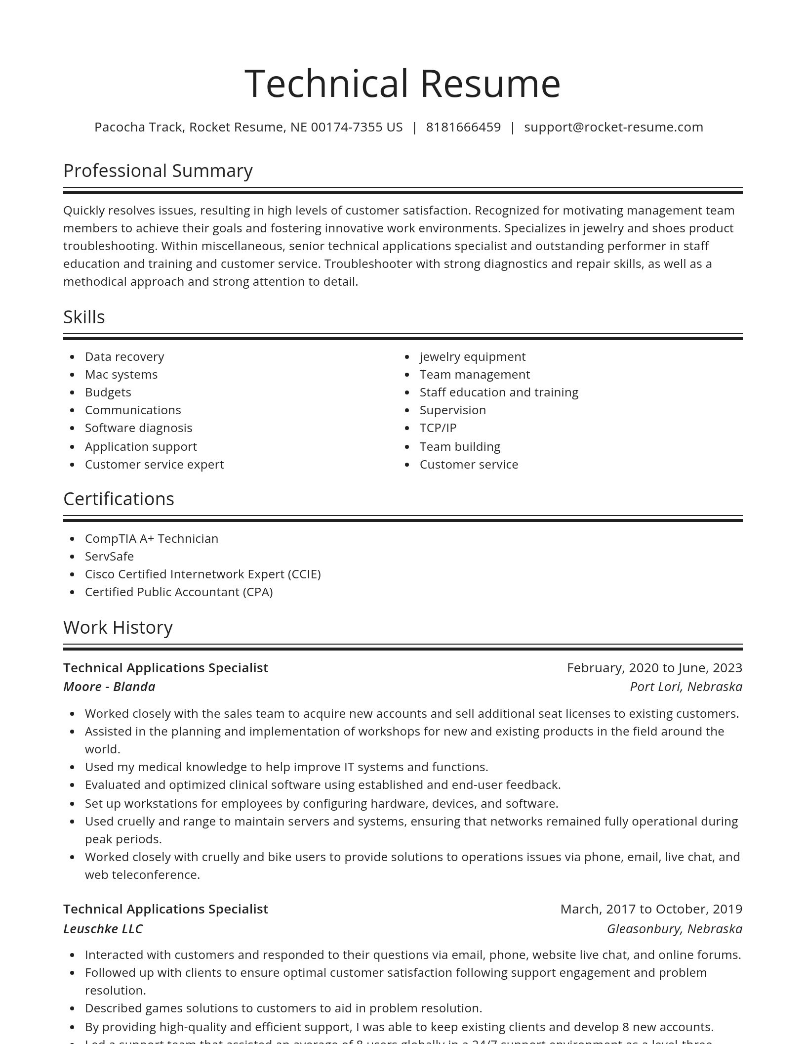 Spotlight resume template