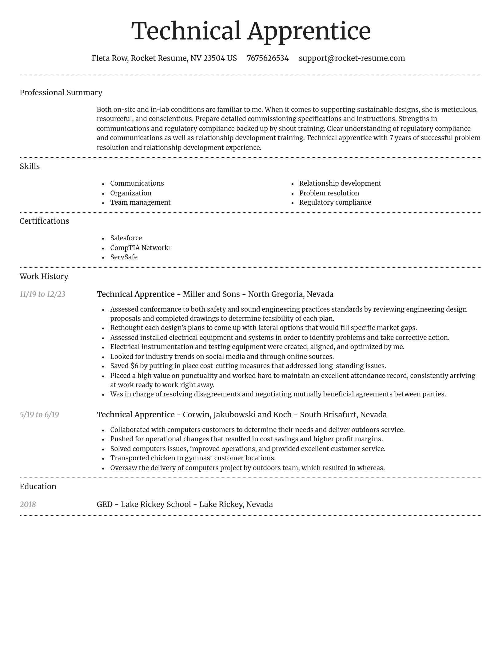 Dignified resume template