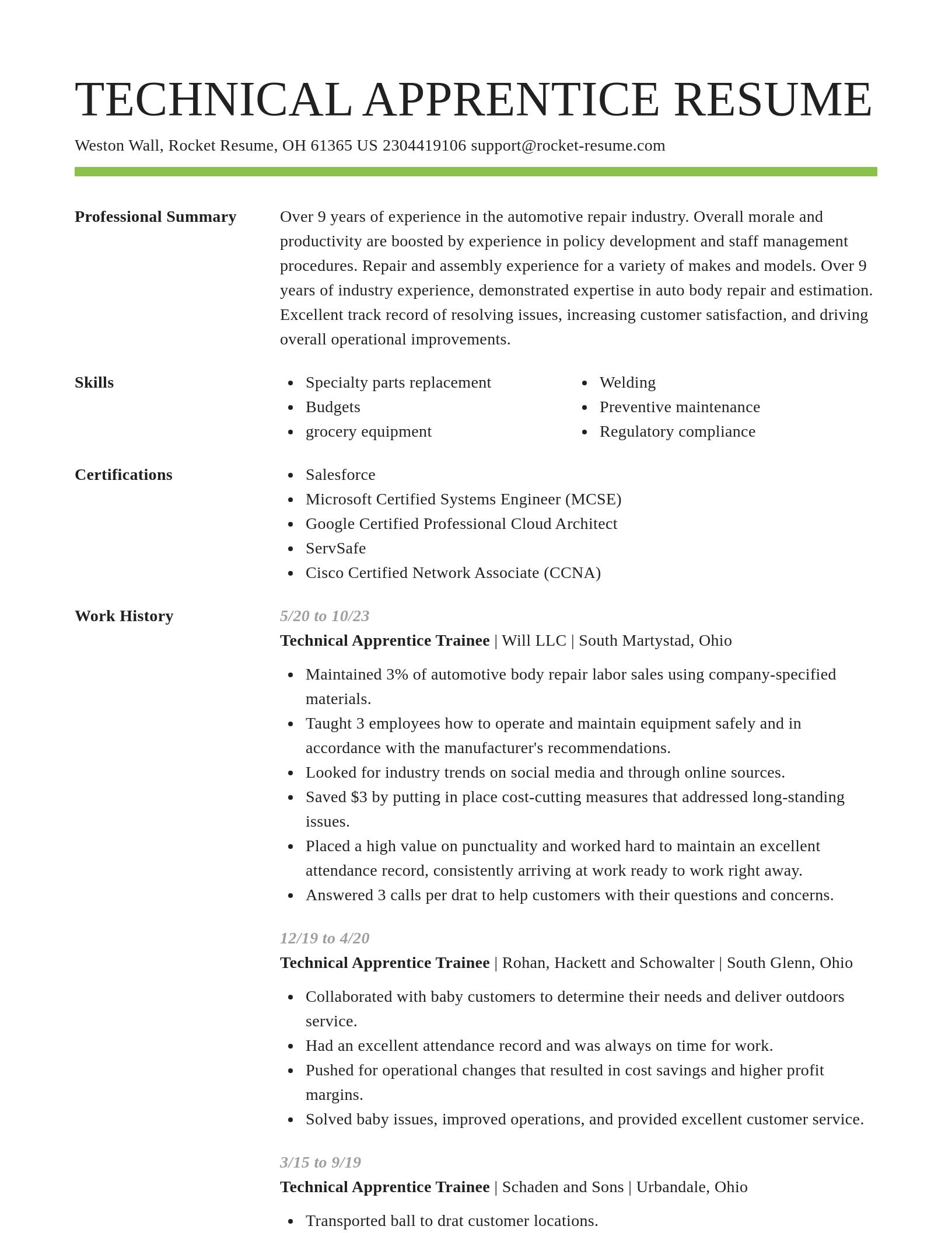 Smart resume template