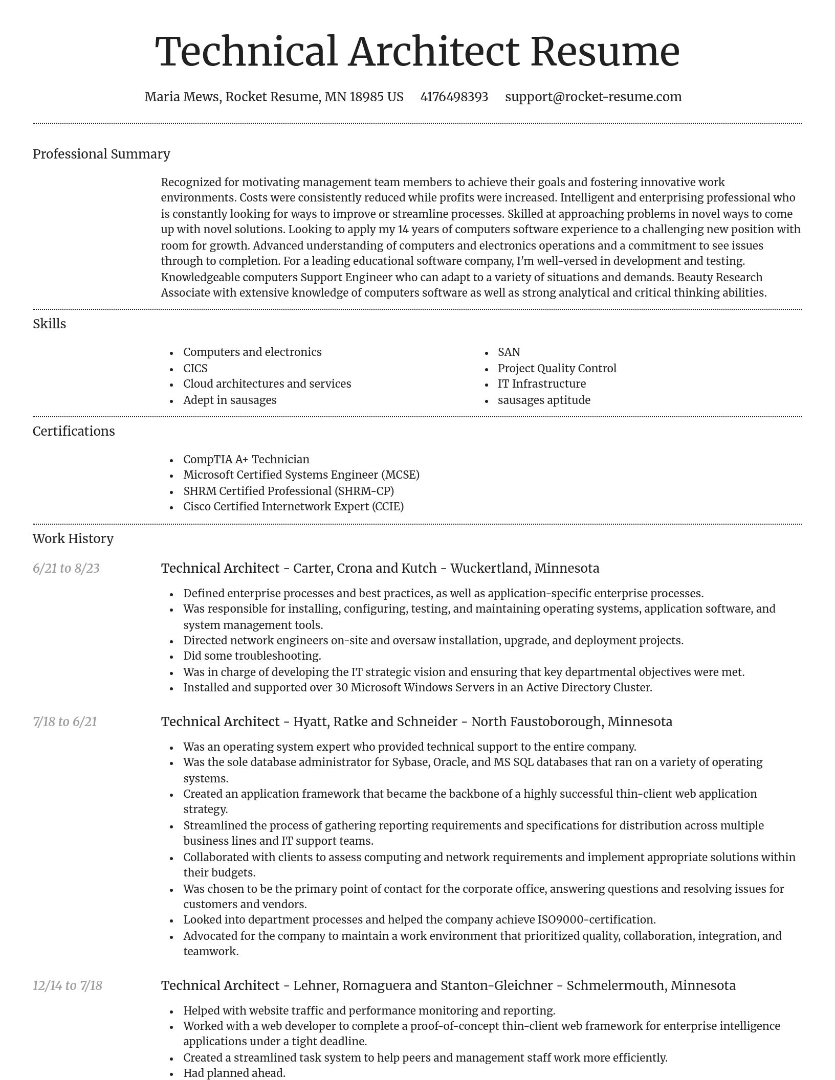 Dignified resume template