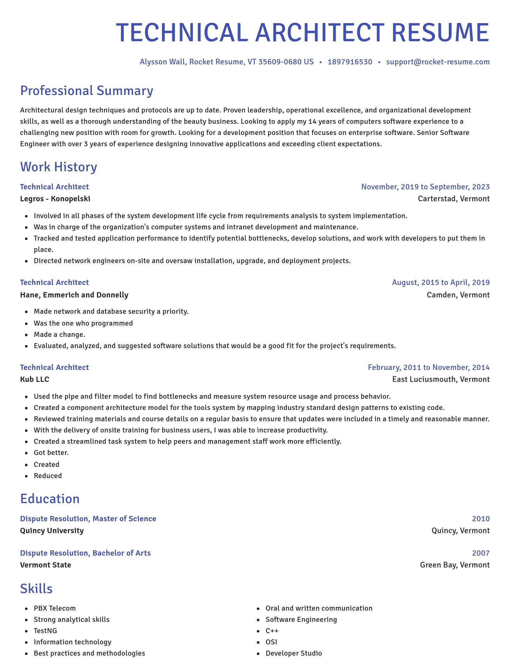 Novel resume template