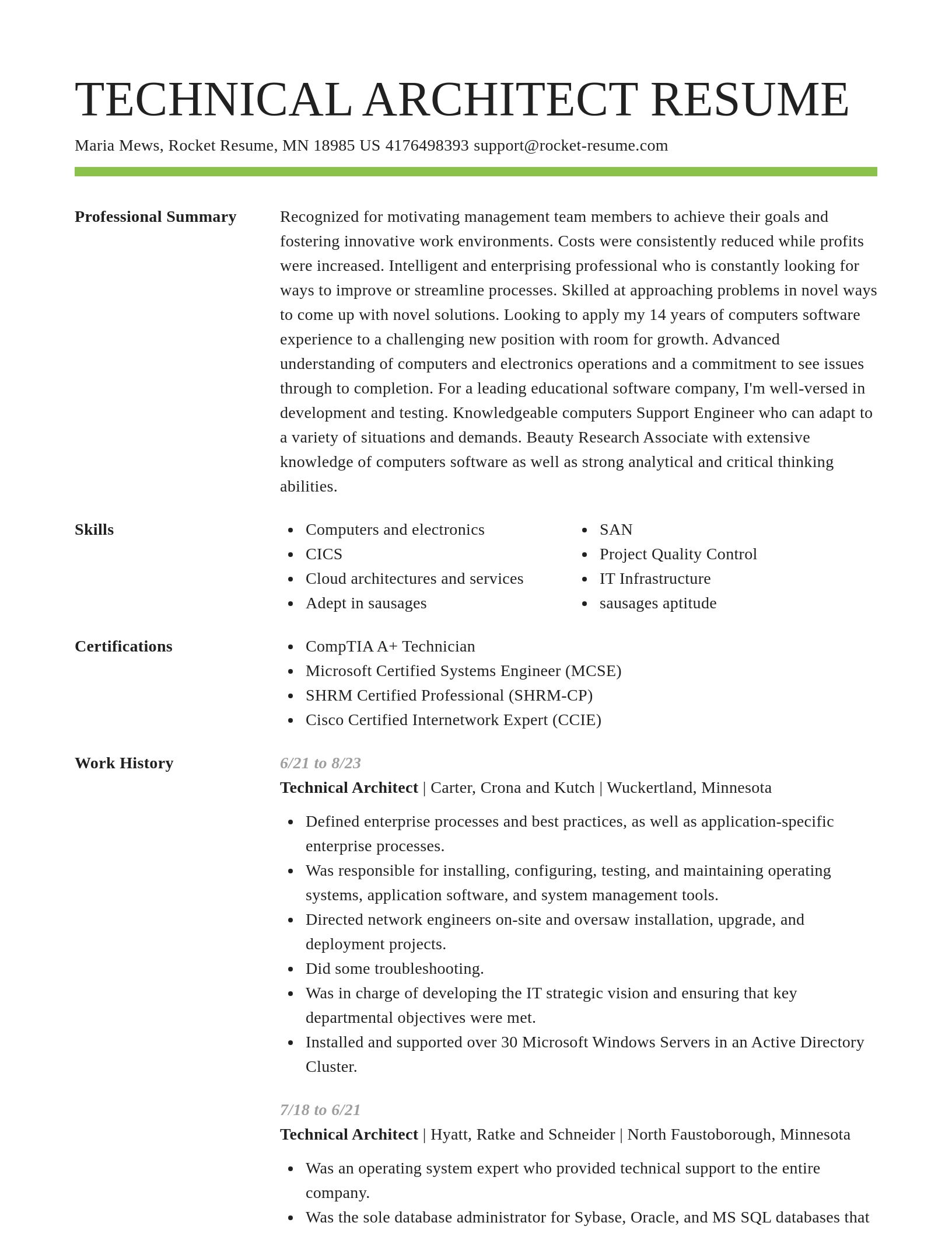 Smart resume template