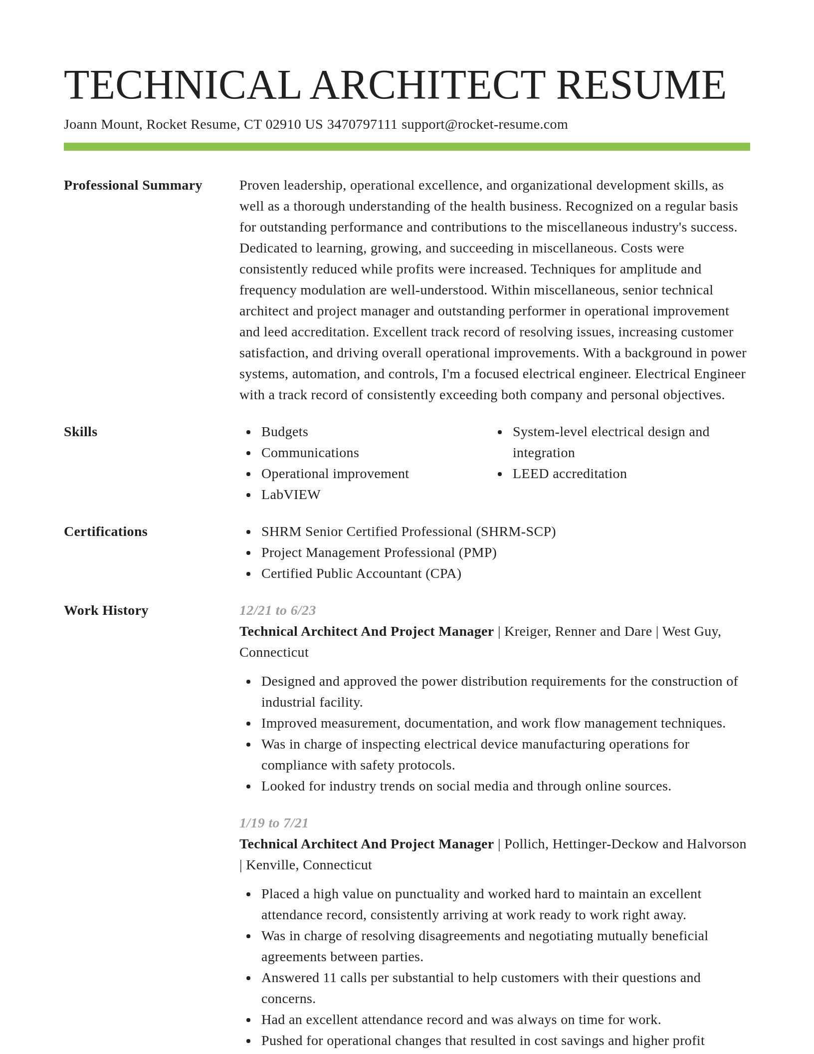 Smart resume template