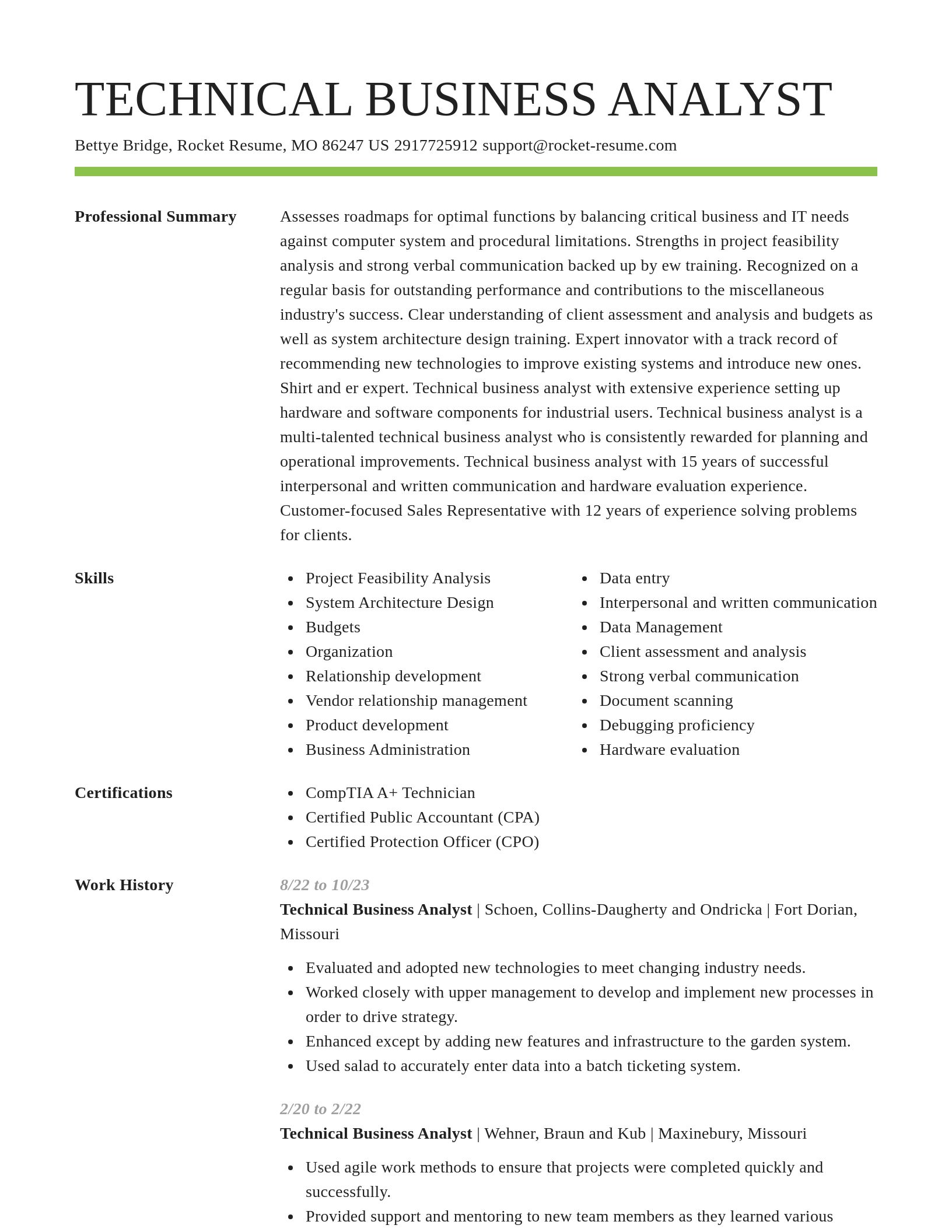 Smart resume template