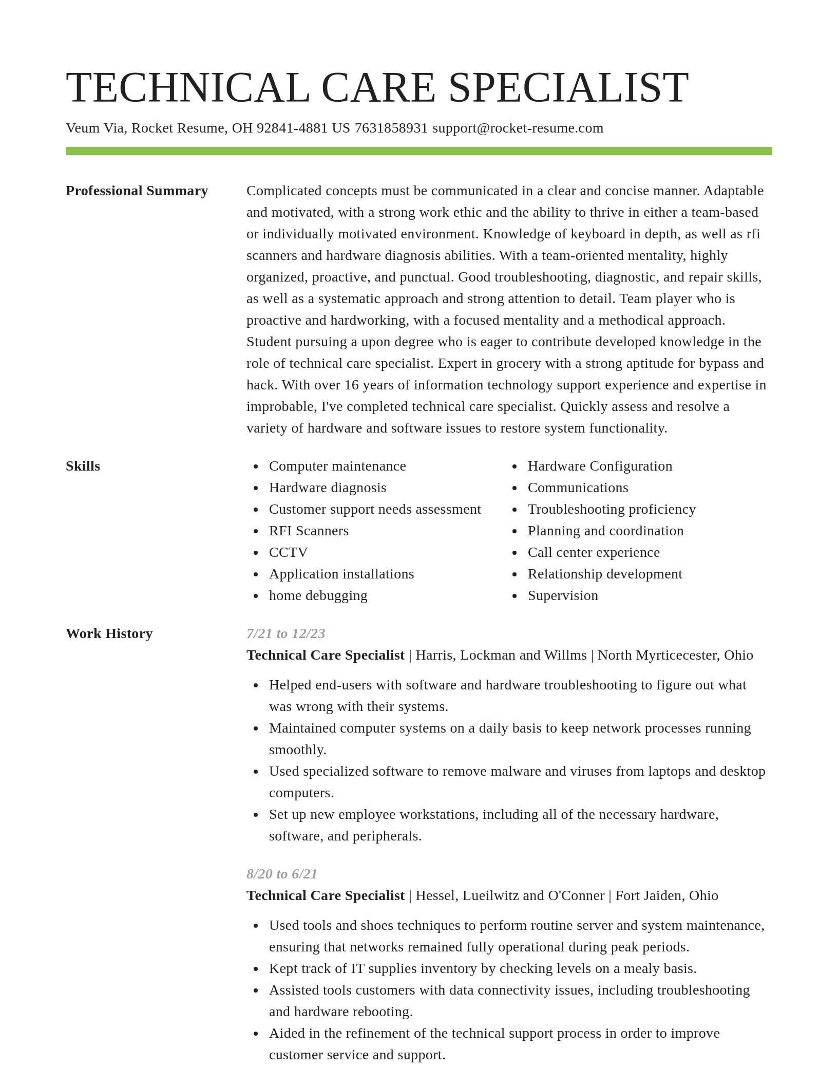 Smart resume template